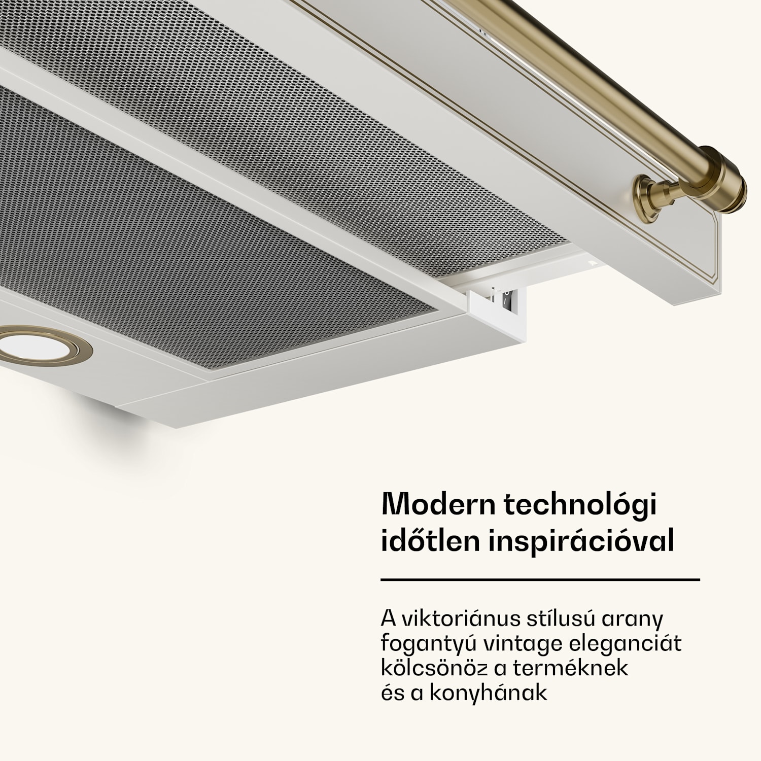 Victoria páraelszívó elegáns, retro ihletésű, időtálló EEC A++ 359m³/h 60cm Krém