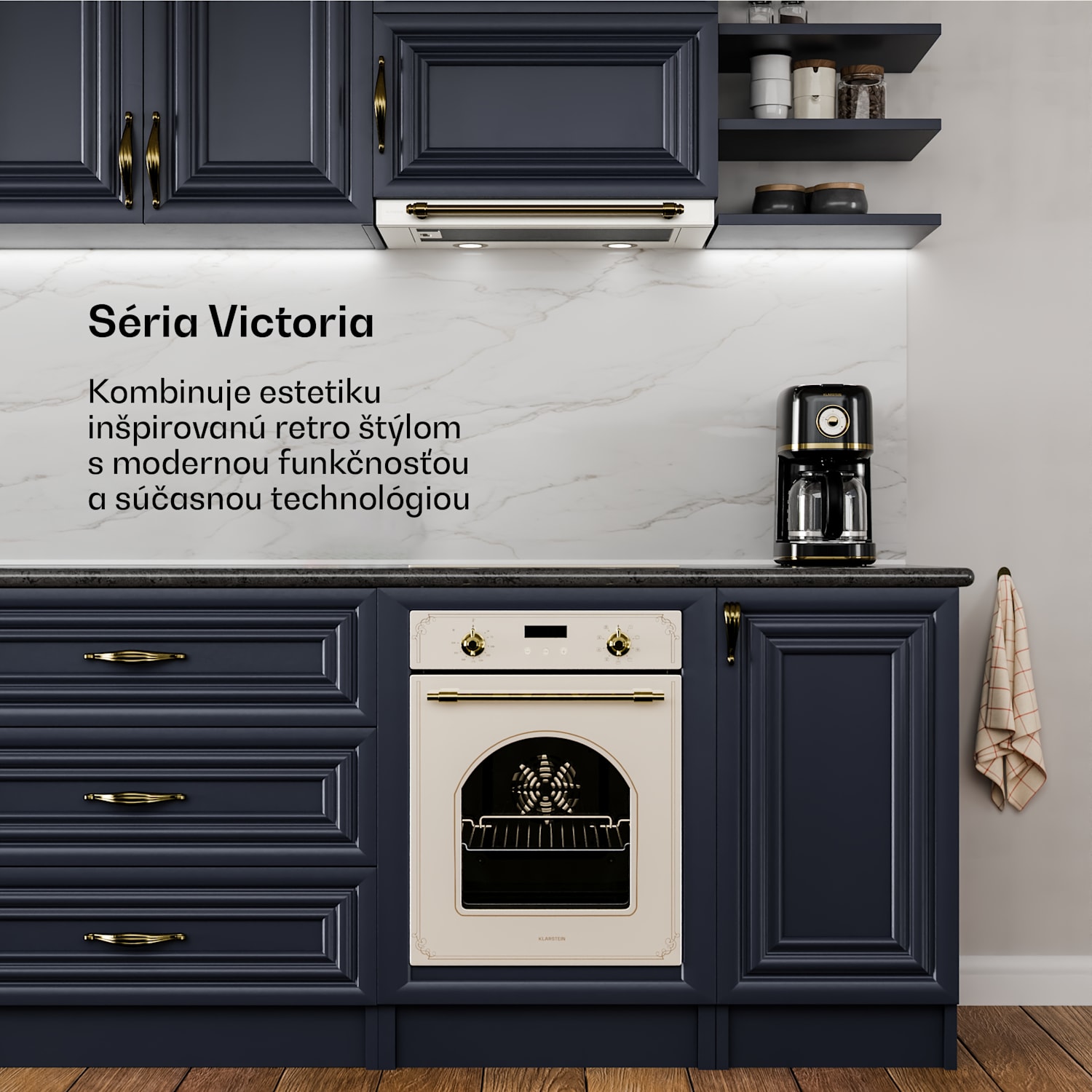 Victoria výsuvný digestor elegantný, retro inšpirovaný, nadčasový EEC A++ 359m³/h 60cm Krémová