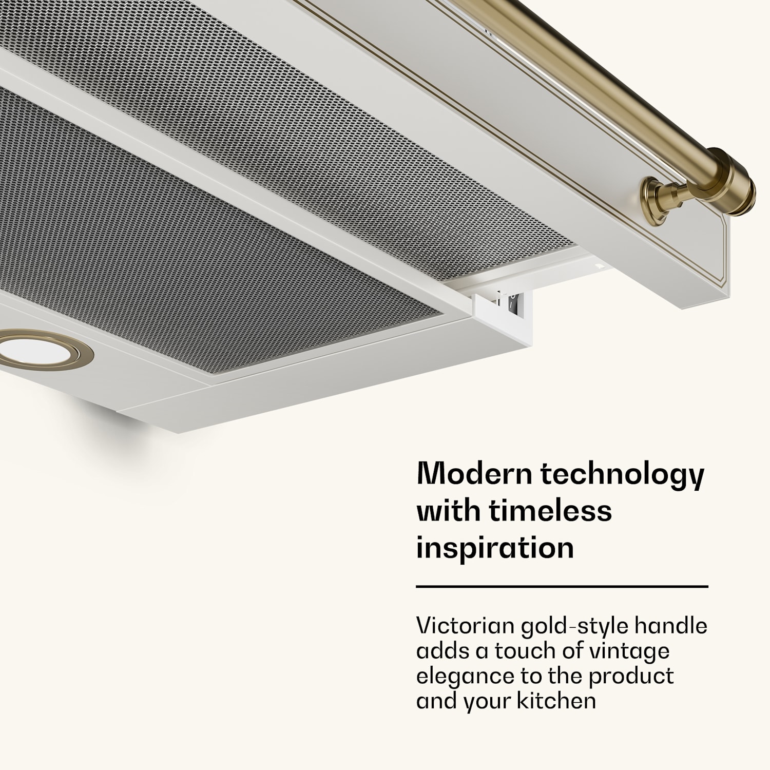 Victoria ulosvedettävä liesituuletin, elegantti, retrotyylinen, ajaton, energitatehokkuusluokka A++ 358,54 m³/h, 60 cm Kerma