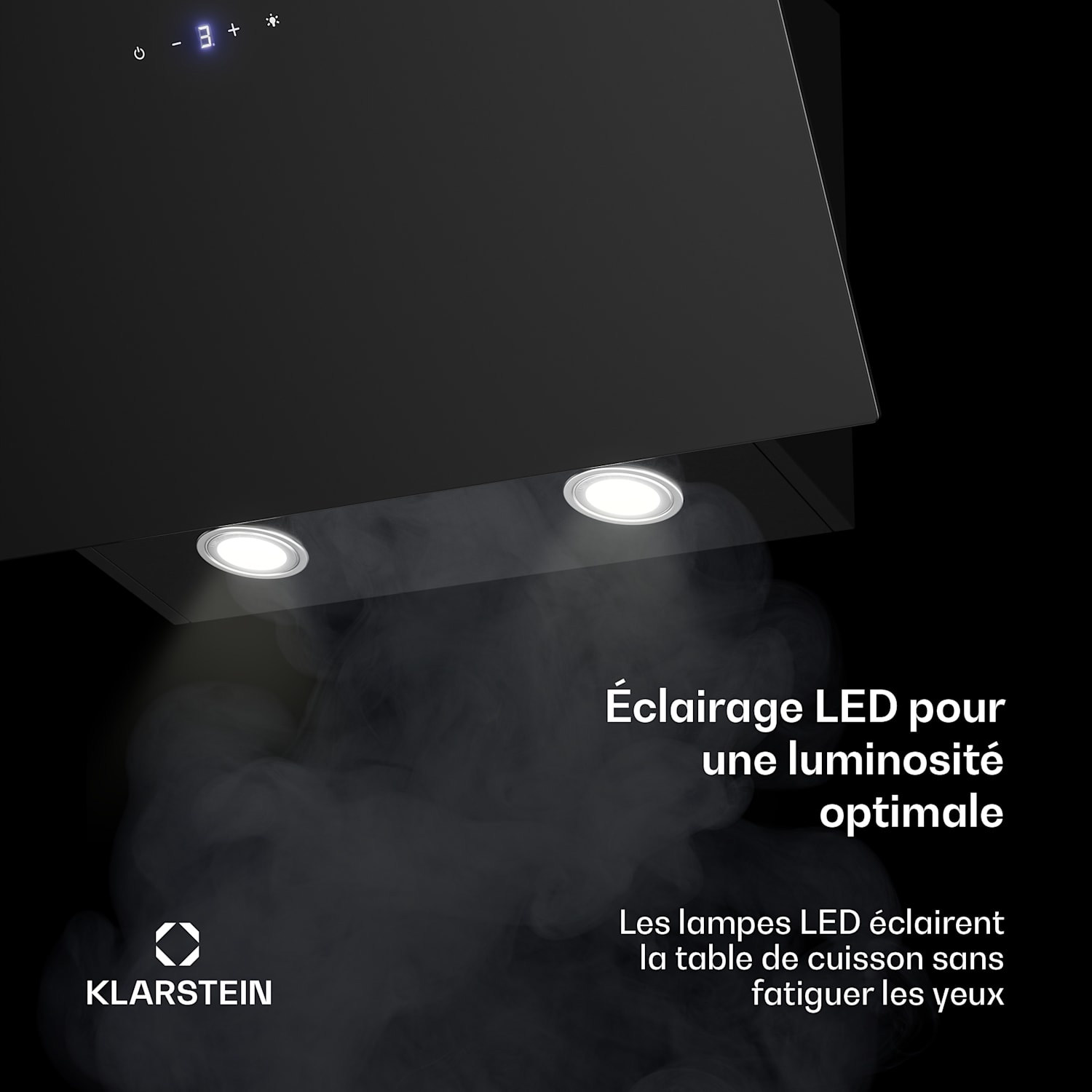 Laurel hotte inclinée | mode évacuation et recyclage | verre de sécurité | 417 m³/h | 60 cm 60 cm | Noir