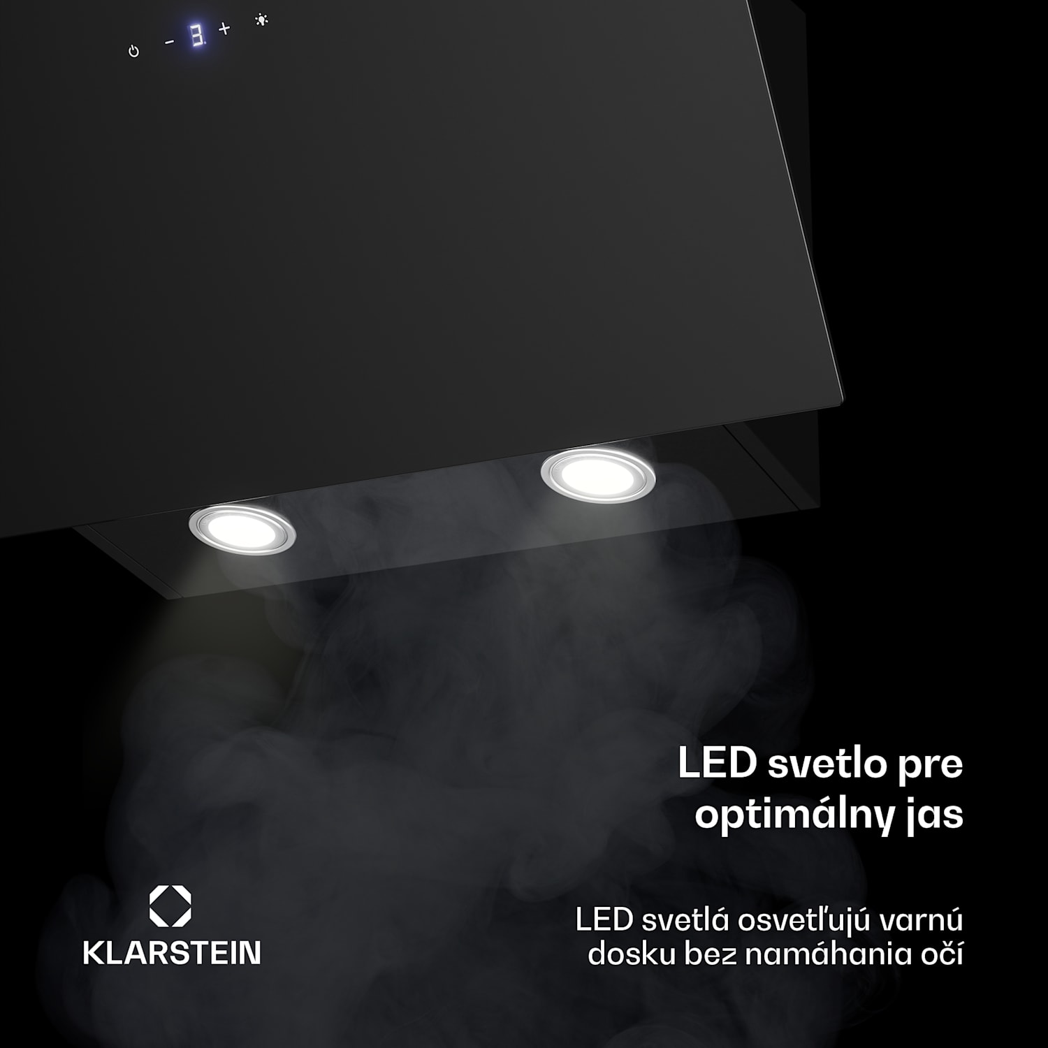 Laurel šikmý digestor | režim odsávania vzduchu a recirkulácie | bezpečnostné sklo | 417 m³/h | 60 cm 60 cm | Čierna