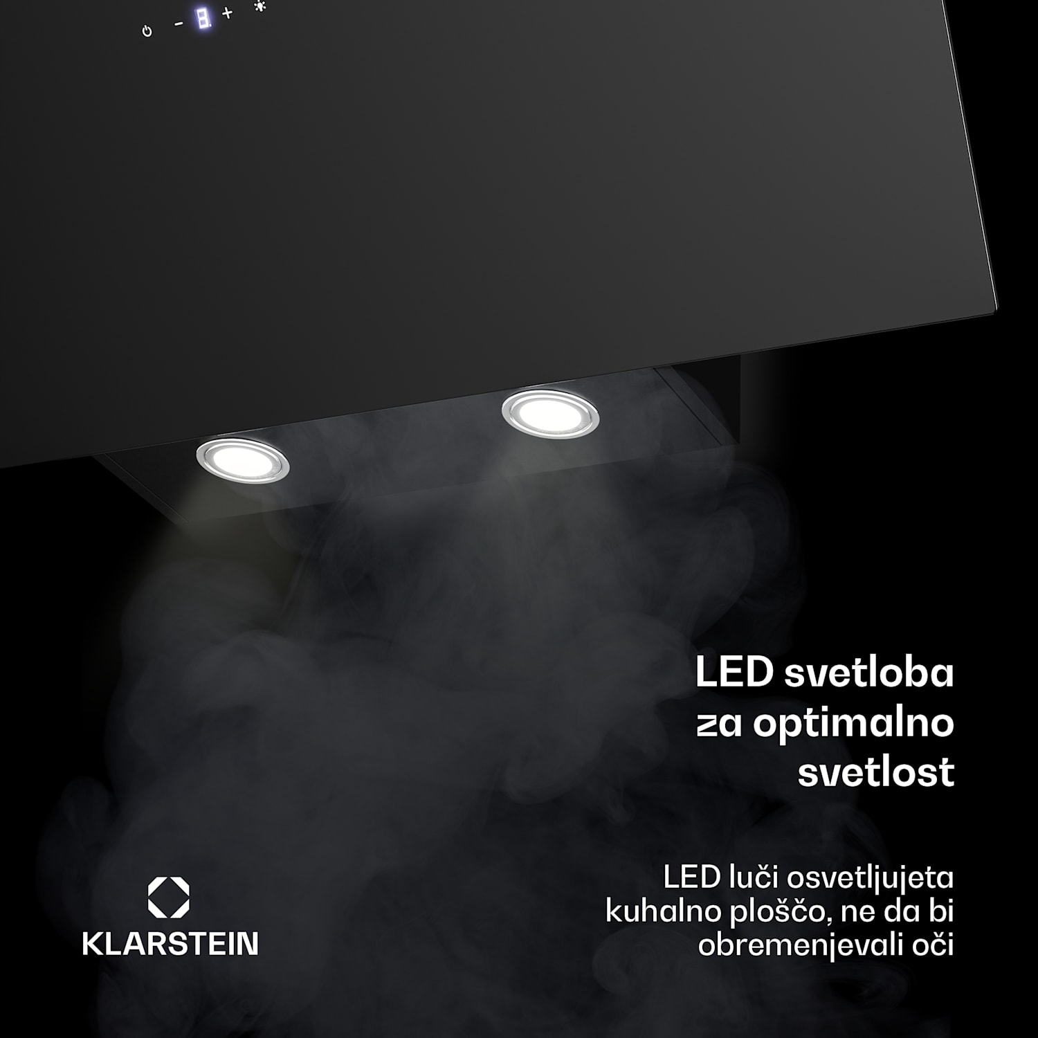 Laurel poševna kuhinjska napa | način odsesavanja in recirkulacije zraka | varnostno steklo | 417 m³/h | 60 cm 90 cm | Črna