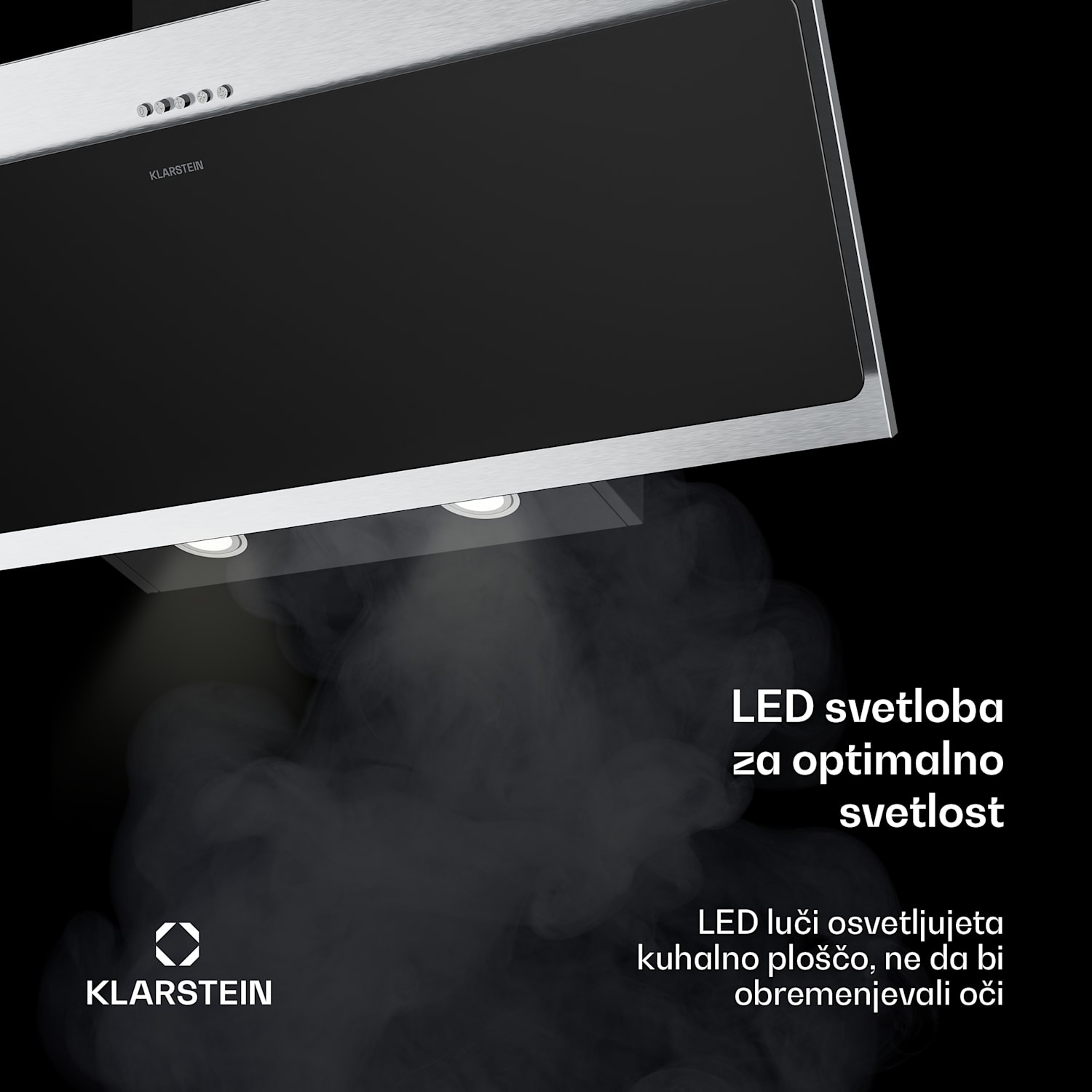 Alessia nagnjena napa | način odvajanja in recirkulacije | nerjaveče jeklo | 404 m³/h | 90 cm 90 cm | Nerjaveče jeklo