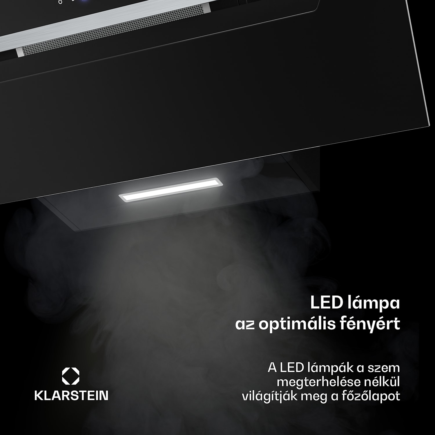 BigBite ferde páraelszívó | elszívó és keringtető üzemmód | biztonsági üveg | 417m³/h | 90cm 90 cm | Fekete