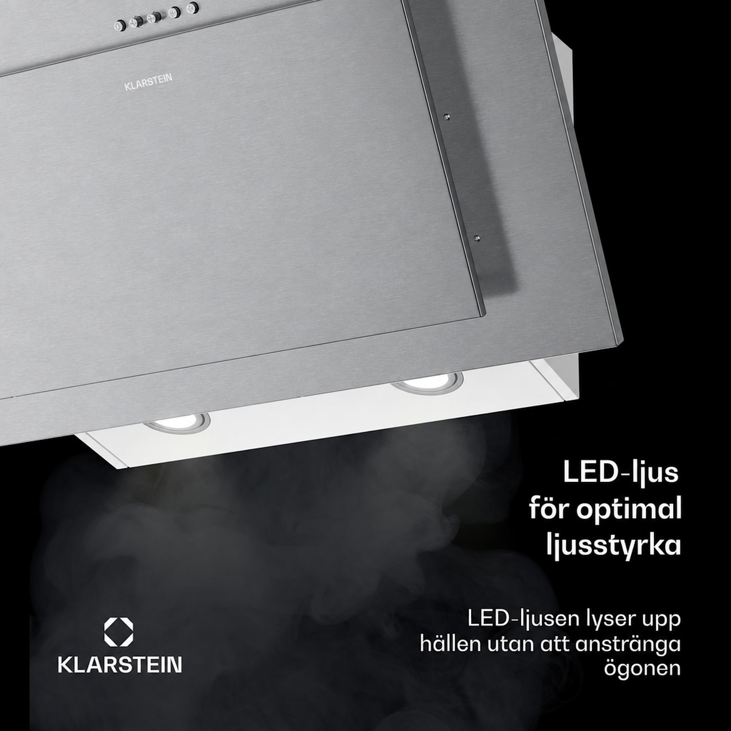 Athena snedställd köksfläkt | Av- och recirkulationsläge | 254 m³/h | 56 W | 60 cm 60 cm | Silver