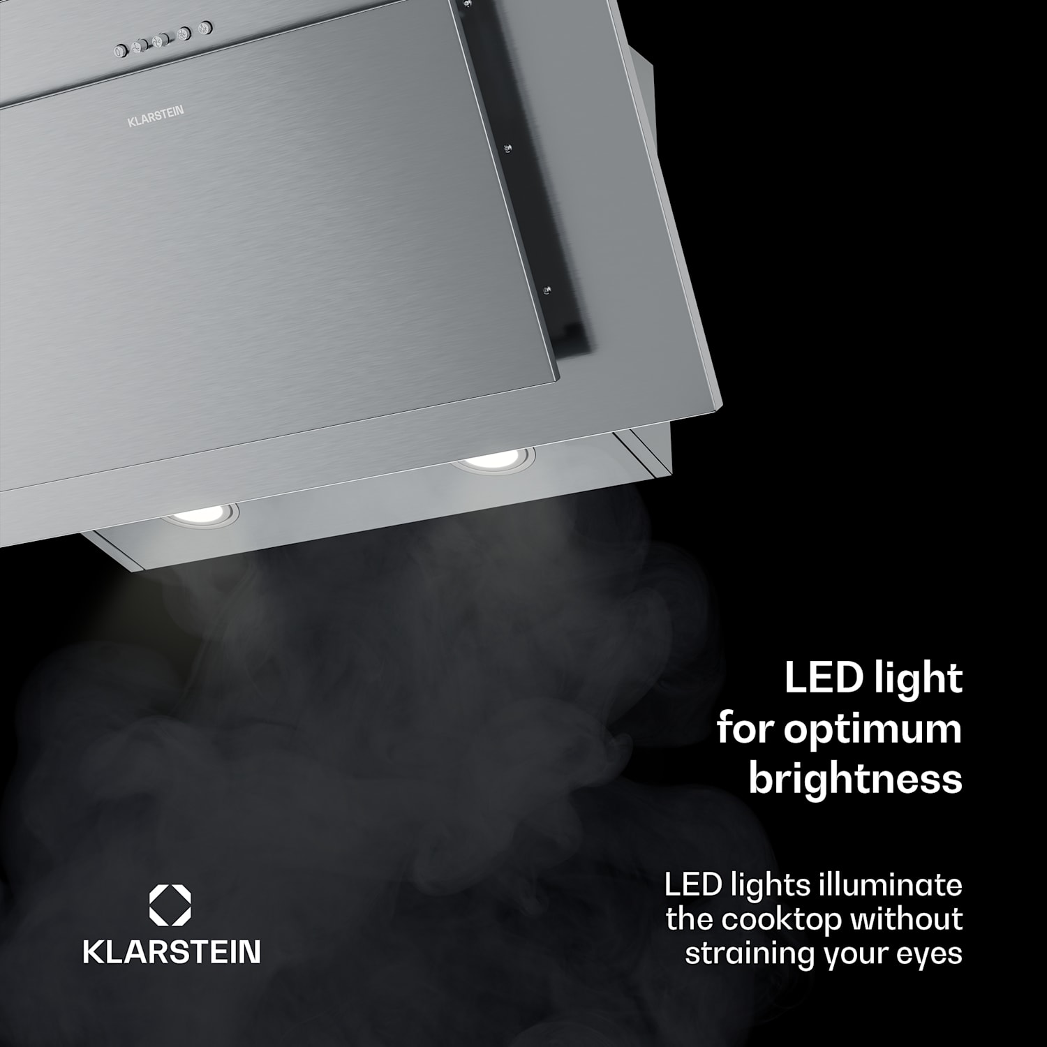 Exaustor de parede Athena | modo de extração e de recirculação de ar | 404 m³/h | 56 W | 60 cm 60 cm | Aço Inoxidável