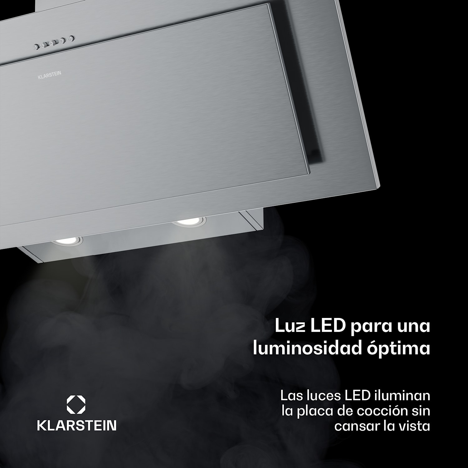 Campana extractora Athena sin tapa | Modo de extracción y recirculación | 404 m³/h | 56 W | 90 cm 90 cm | Acero Inoxidable