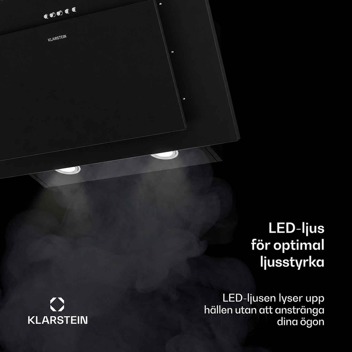 Athena frihängande fläkt | Av- och recirkulationsläge | 254 m³/h | 56 W | 60 cm 60 cm | Svart