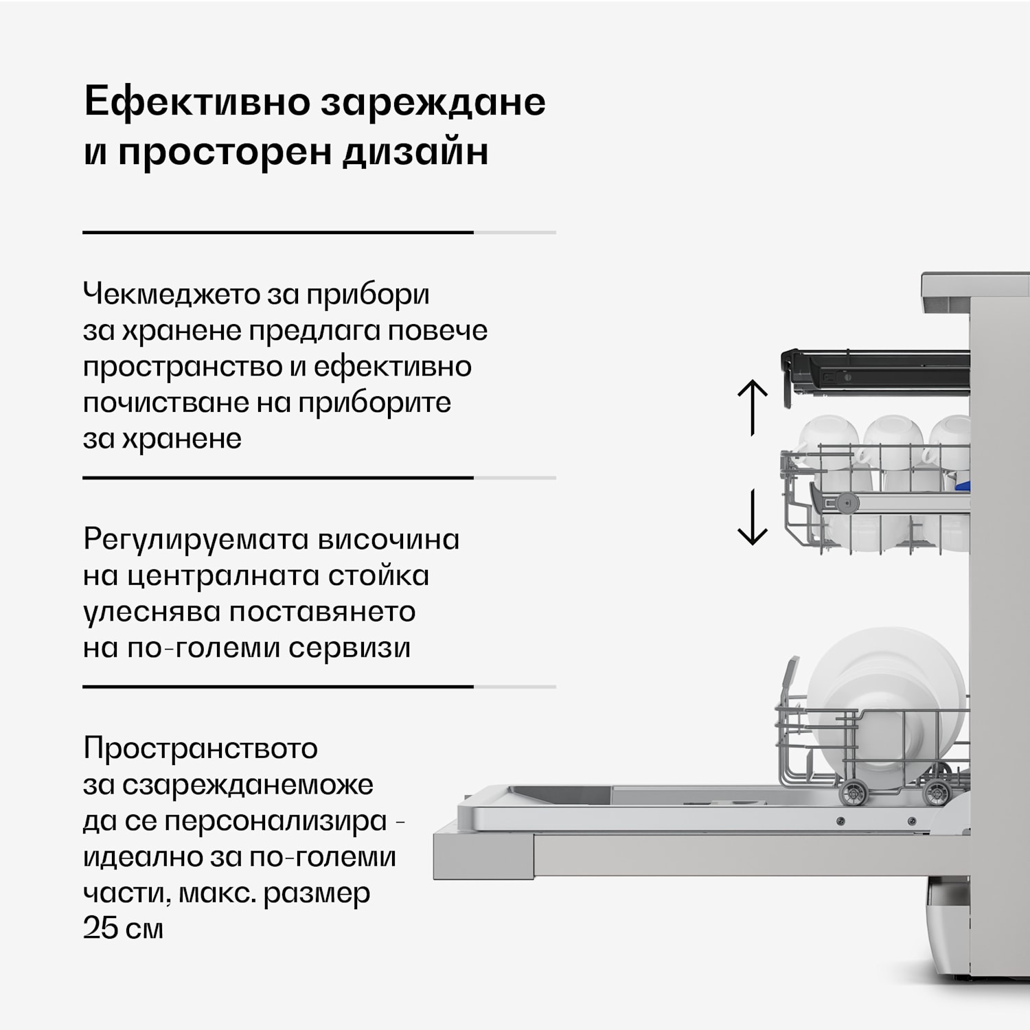 Свободностояща съдомиялна машина Verosteel | Минималистична, компактна, елегантна | EEC B | 45 cm 45 cm