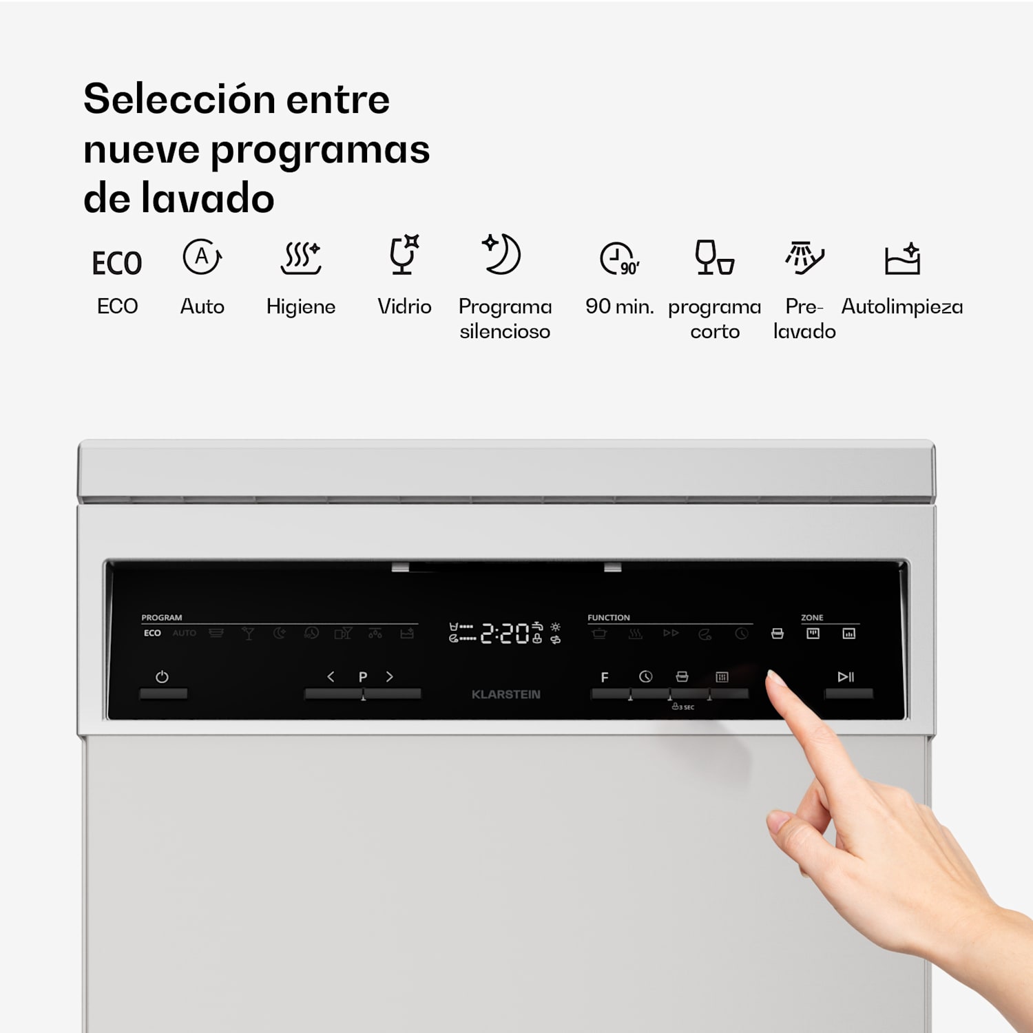 Lavavajillas independiente Verosteel de 45 cm, minimalista, compacto, elegante, EEC B 45 cm