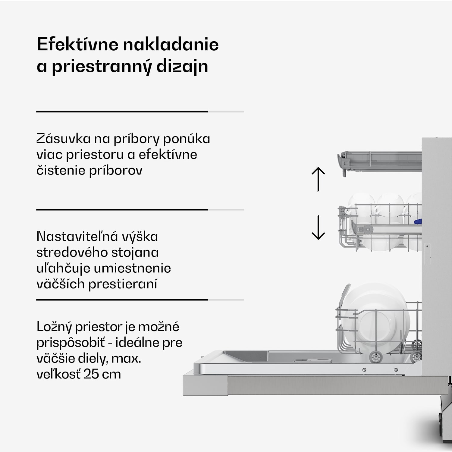 Verosteel vstavaná umývačka riadu | Minimalistická, efektívna, elegantná | EEC A | 60 cm 60 cm