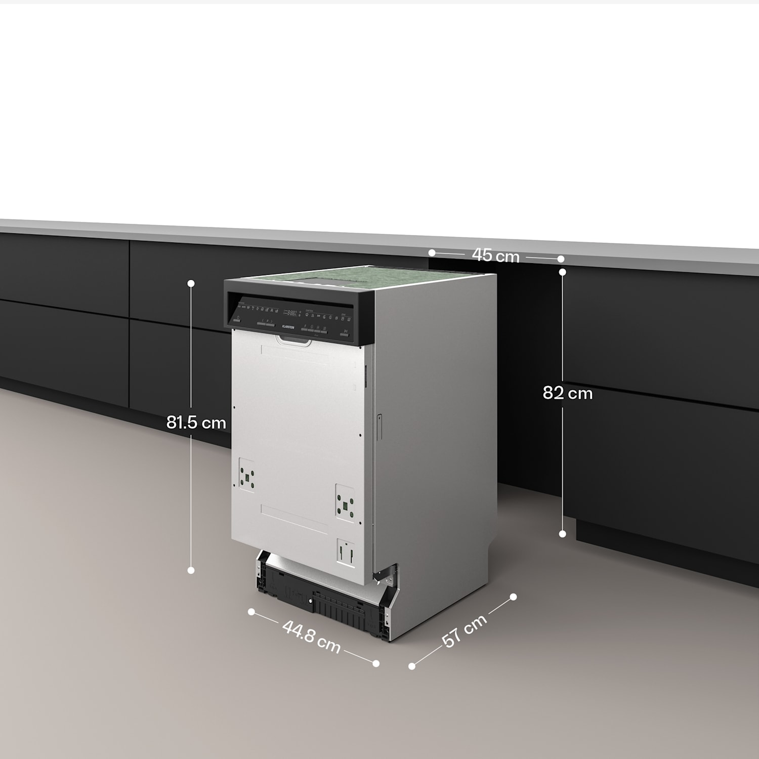 Полувградена съдомиялна машина Velaire | Минималистична, компактна | Клас на енергийна ефективност B | 45 см Частично интегриран | 45 cm