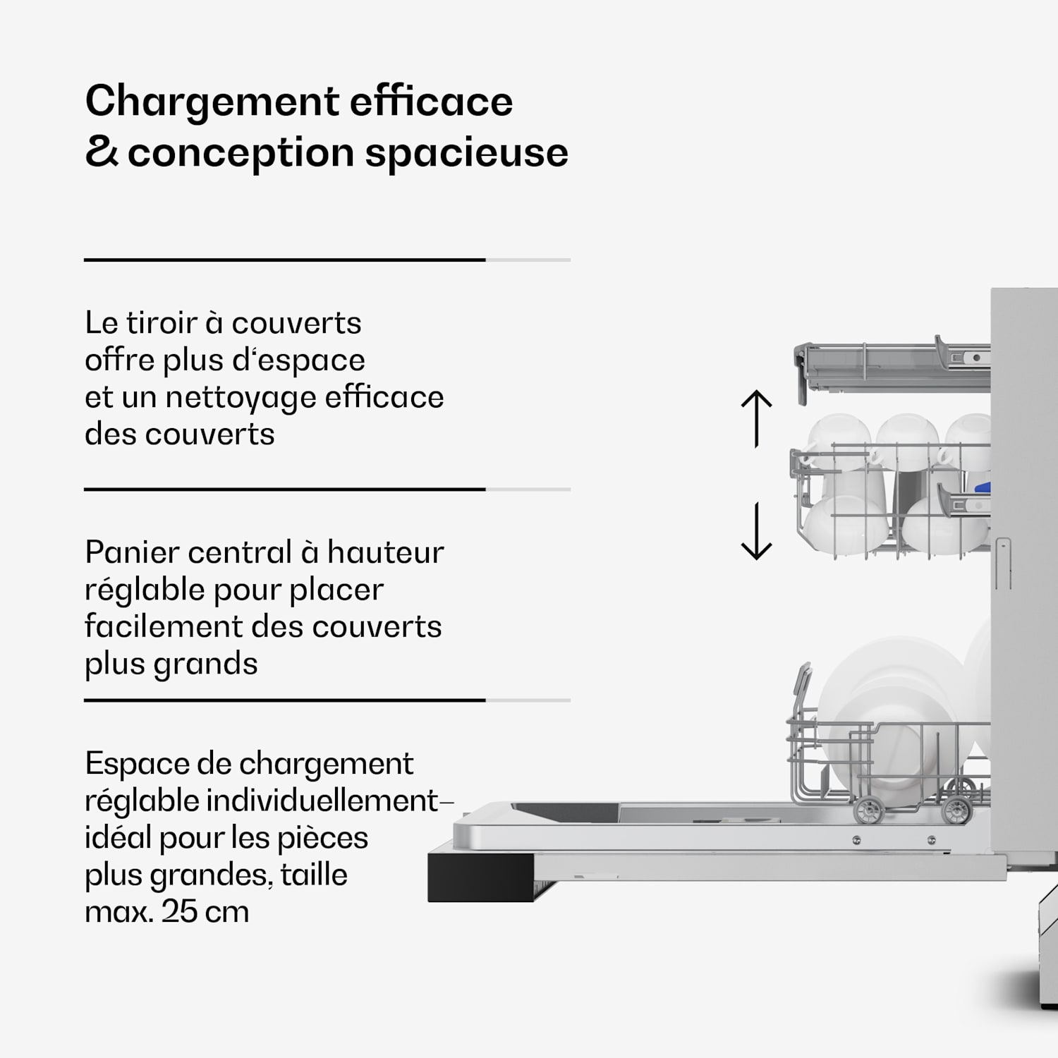 Velaire semi-geïntegreerde vaatwasser | minimalistisch, compact | energielabel B | 45 cm Delno integrirano | 45 cm
