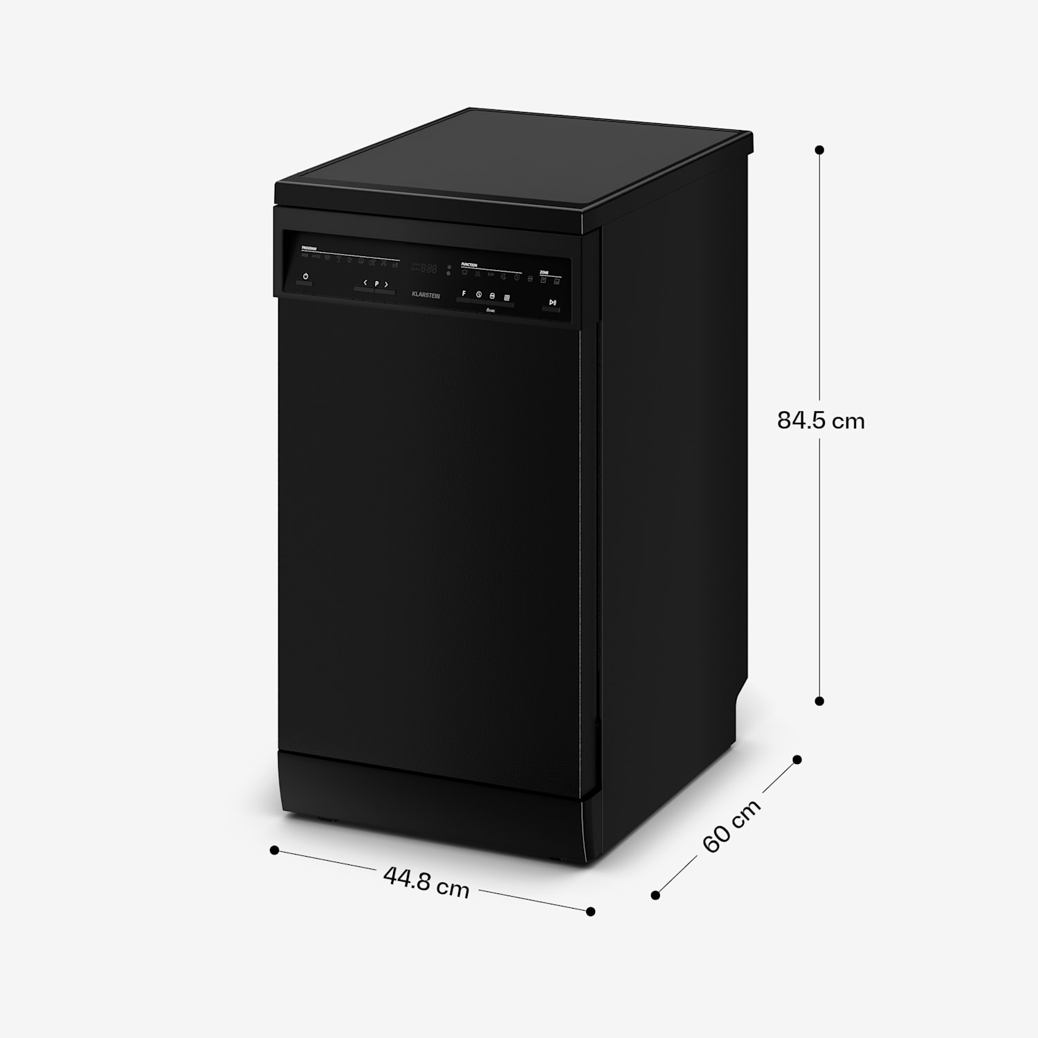 Velaire lave-vaisselle encastrable | Minimaliste, compact, puissant | CEE B | 45 cm pose libre / sur pied | 45 cm