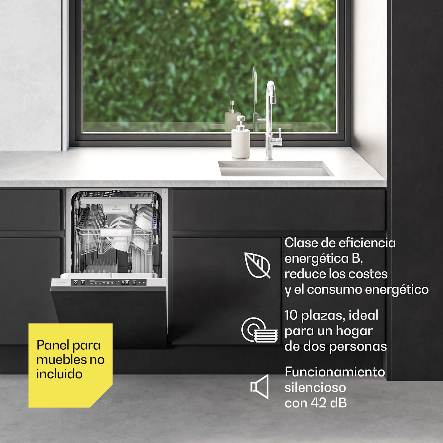 Velaire totalmente integrado lavavajillas 45 cm | Minimalismo práctico con gran rendimiento Totalmente integrado | 45 cm