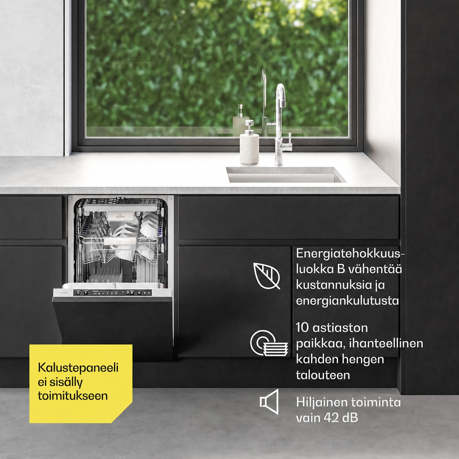 Velaire Täysin integroitava astianpesukone (45 cm) | Käytännöllinen minimalismi ja tehokas suorituskyky Täysin integroitu | 45 cm
