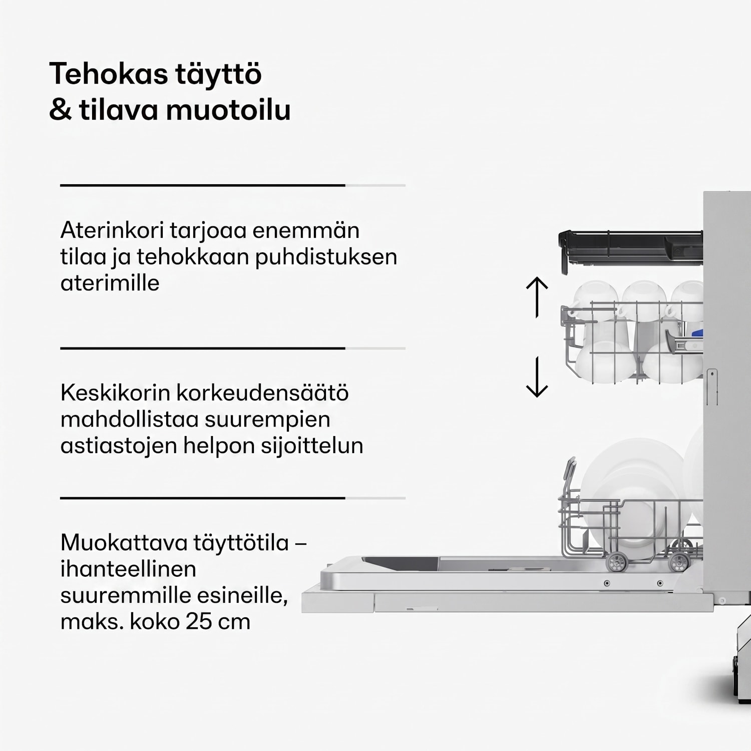 Velaire Täysin integroitava astianpesukone (45 cm) | Käytännöllinen minimalismi ja tehokas suorituskyky Täysin integroitu | 45 cm