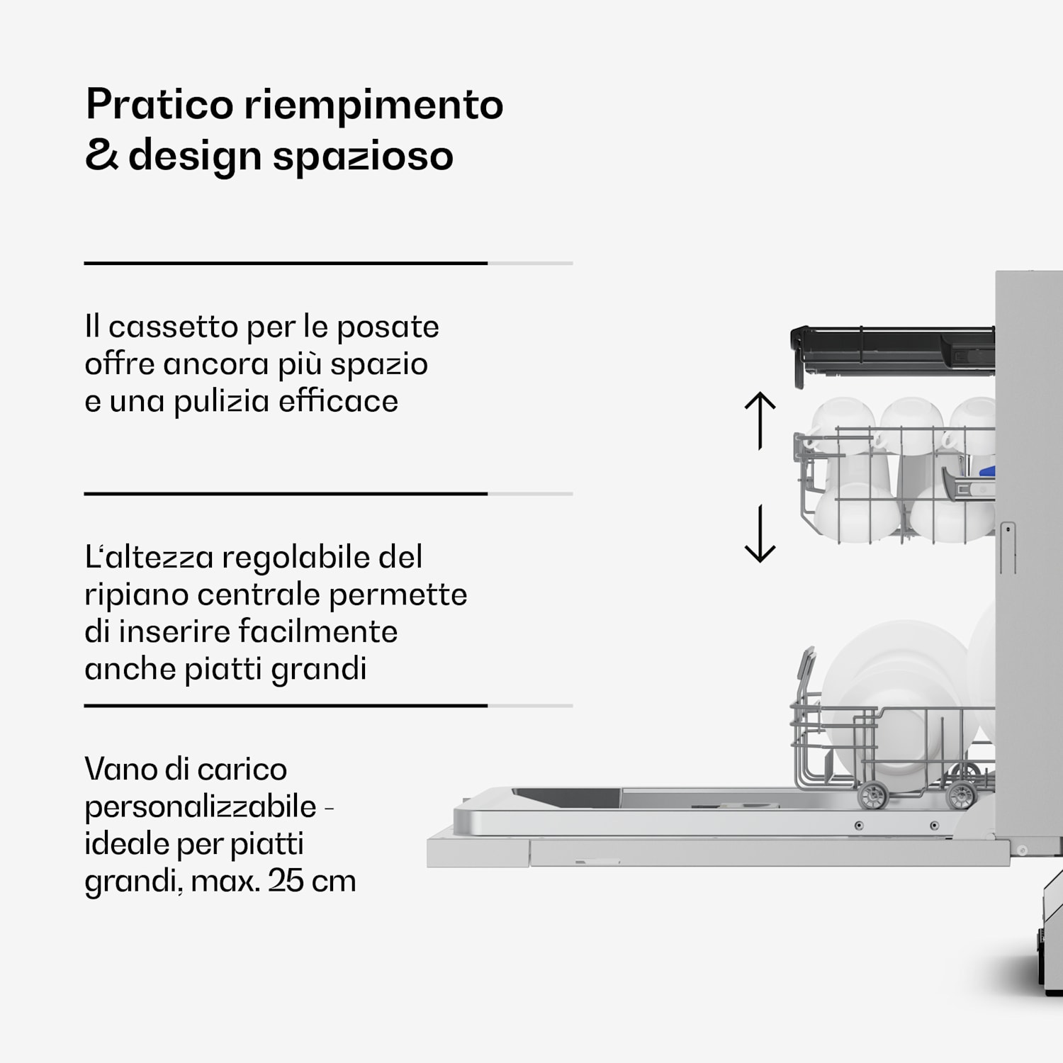 Velaire - Lavastoviglie a incasso da 45 cm | Pratico minimalismo e prestazioni elevate Completamente integrato | 45 cm