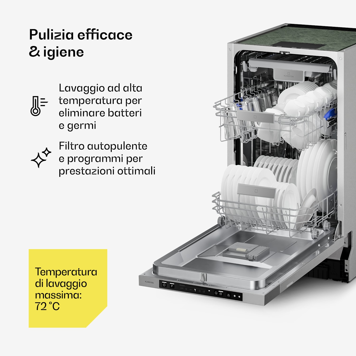 Velaire - Lavastoviglie a incasso da 45 cm | Pratico minimalismo e prestazioni elevate Completamente integrato | 45 cm