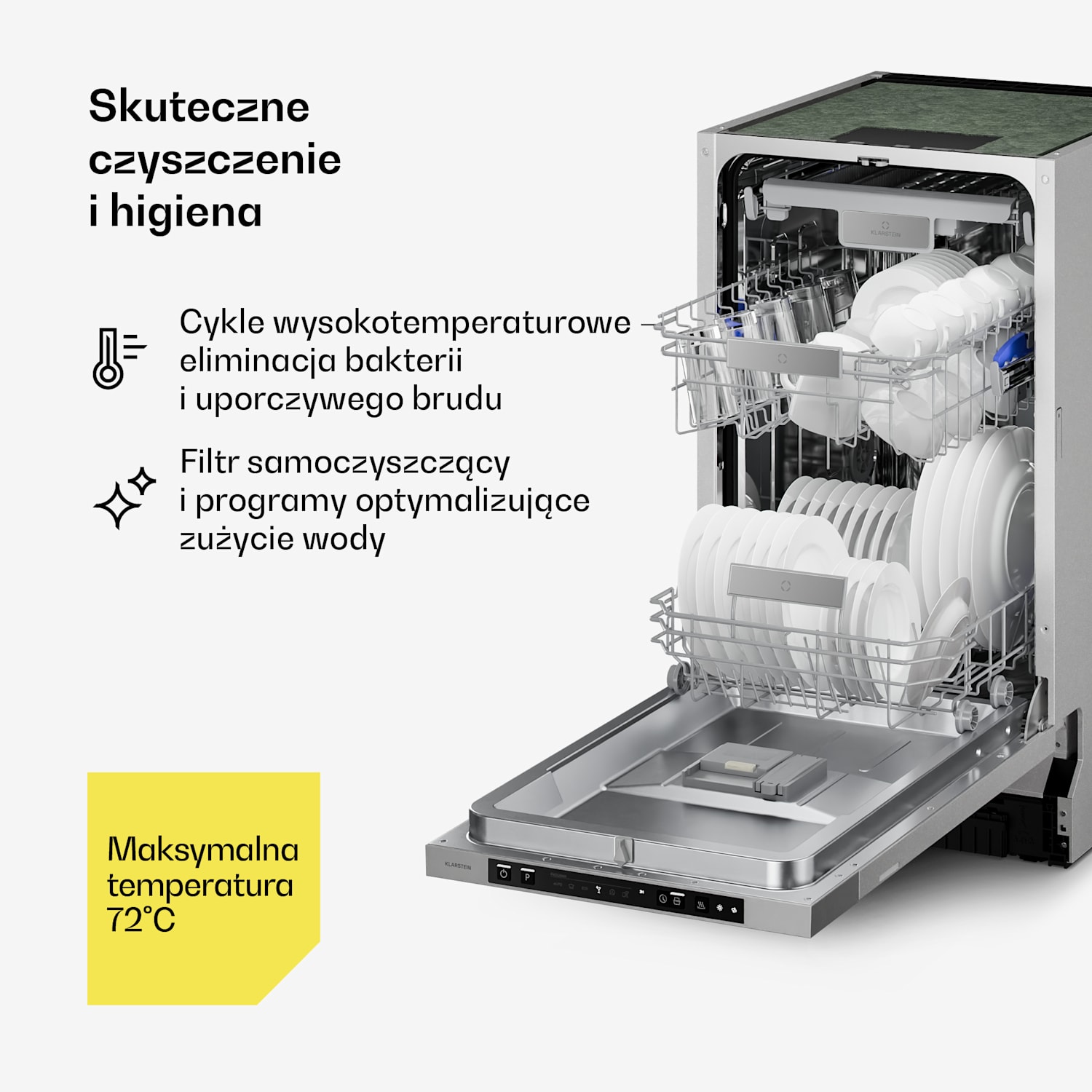 W pełni zintegrowana zmywarka do naczyń (45 cm) | Praktyczny minimalizm łączy się z wysoką wydajnością W pełni zintegrowany | 45 cm