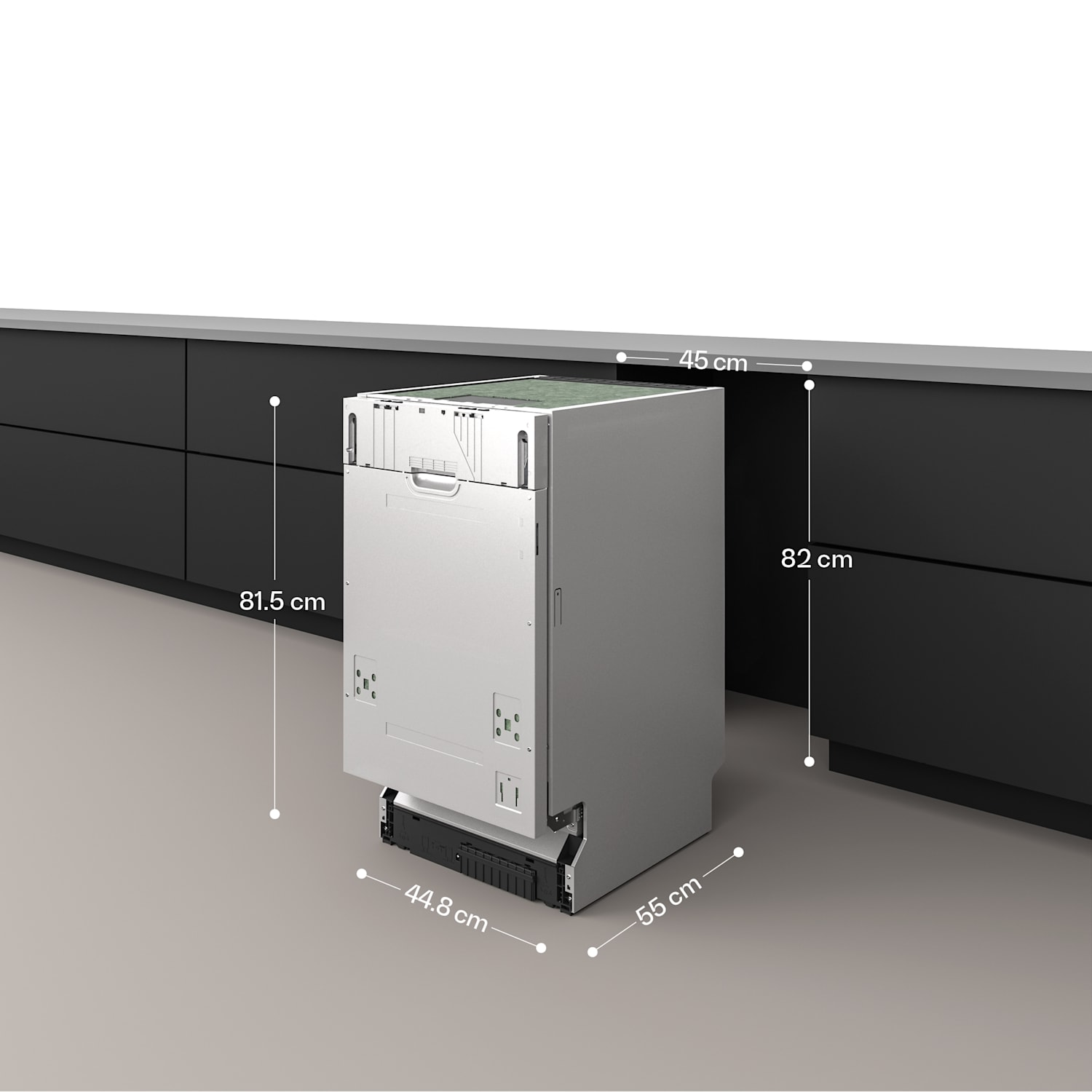 W pełni zintegrowana zmywarka do naczyń (45 cm) | Praktyczny minimalizm łączy się z wysoką wydajnością W pełni zintegrowany | 45 cm