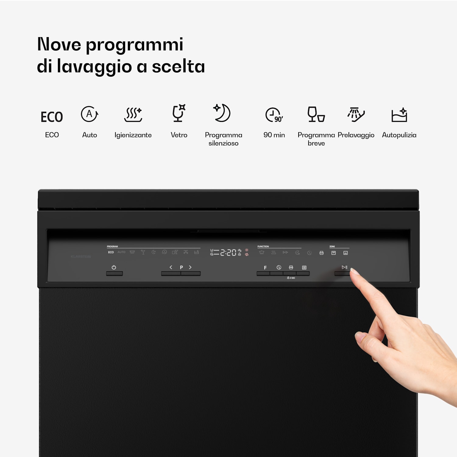 Velaire - Lavastoviglie Indipendente | Minimalista, Elegante, Potente | Classe energetica A | 60 cm Posizionamento libero | 60 cm