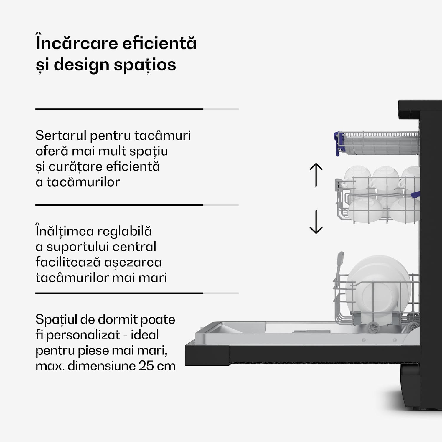 Velaire mașină de spălat vase independentă | Minimalistă, compactă, performantă | Clasa energetică A | 60 cm distinct | 60 cm