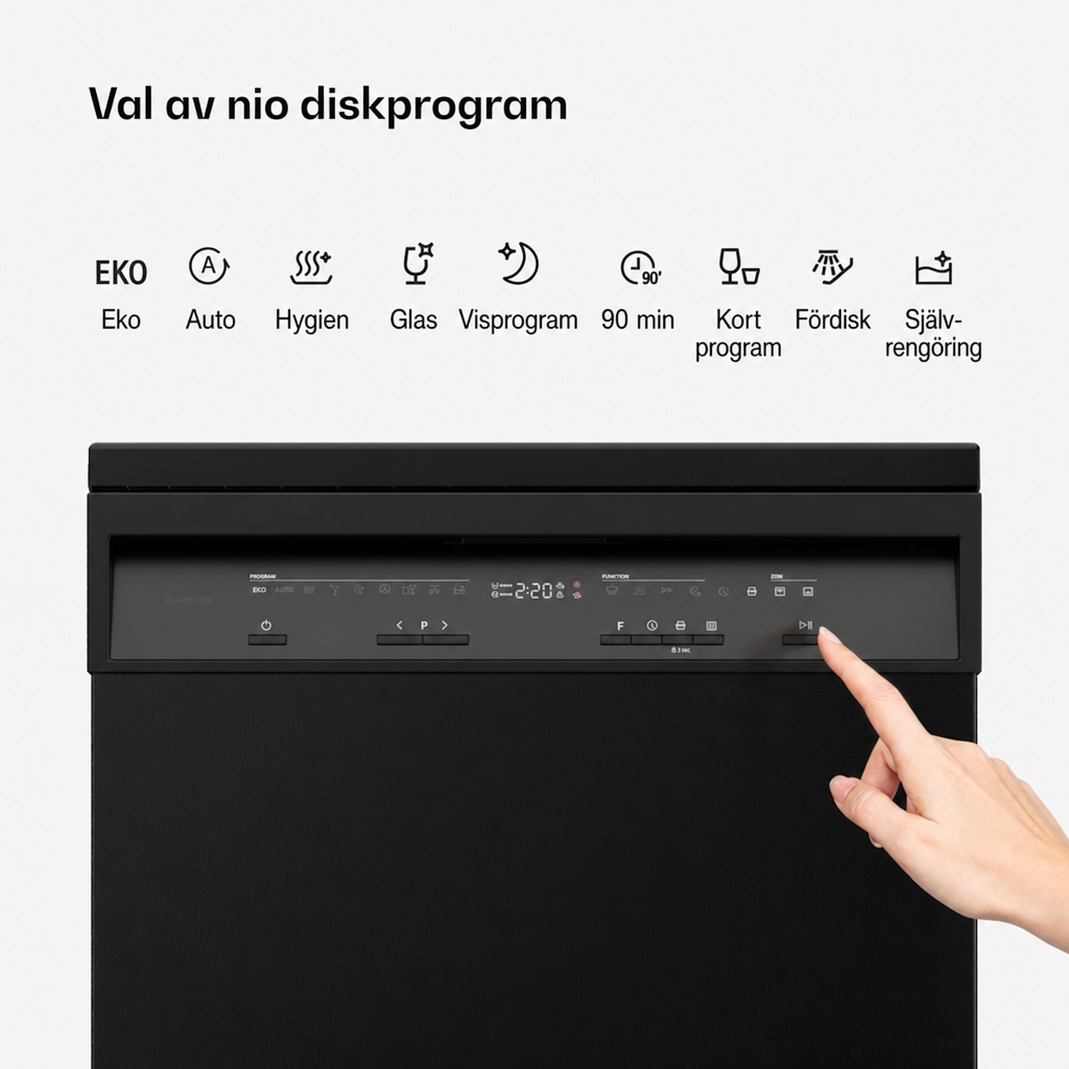 Velaire Fristående Diskmaskin | Minimalistisk, Elegant, Kraftfull | EEK A | 60 cm samostatný | 60 cm