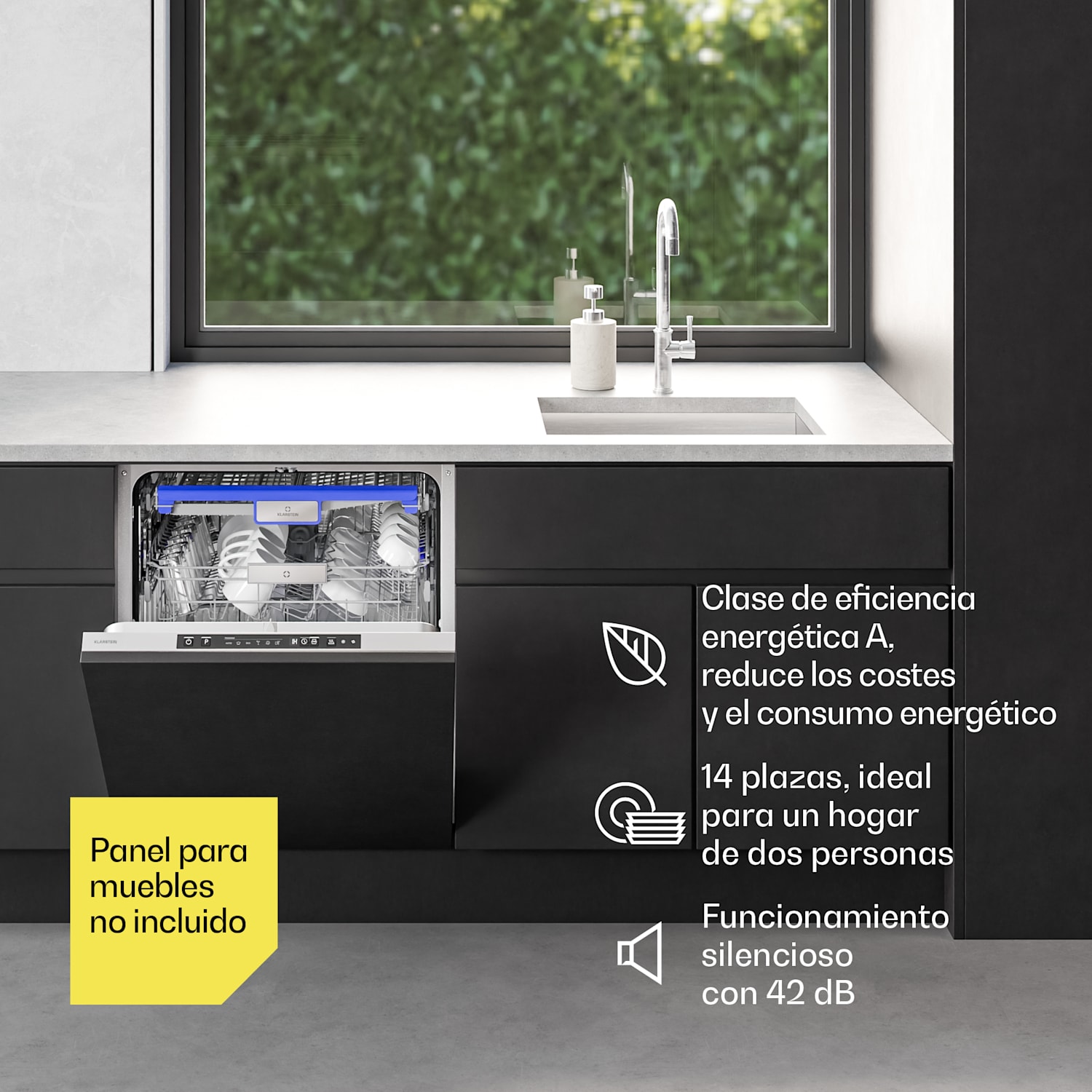 Velaire lavavajillas completamente integrado | Minimalista, potente | EEC A | 60 cm Totalmente integrado | 60 cm