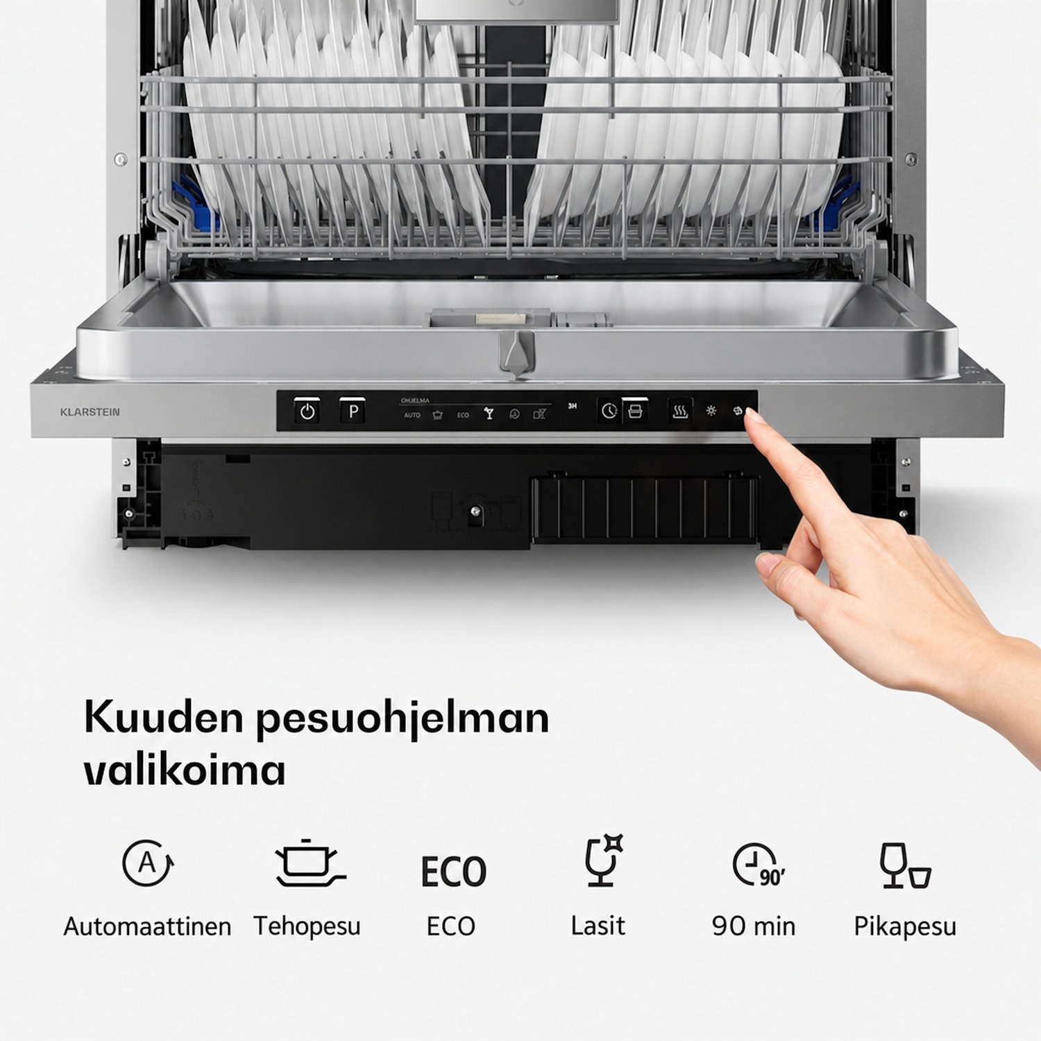 Velaire täysin integroitava astianpesukone | Minimalistinen, tehokas | EEC A | 60 cm Täysin integroitu | 60 cm