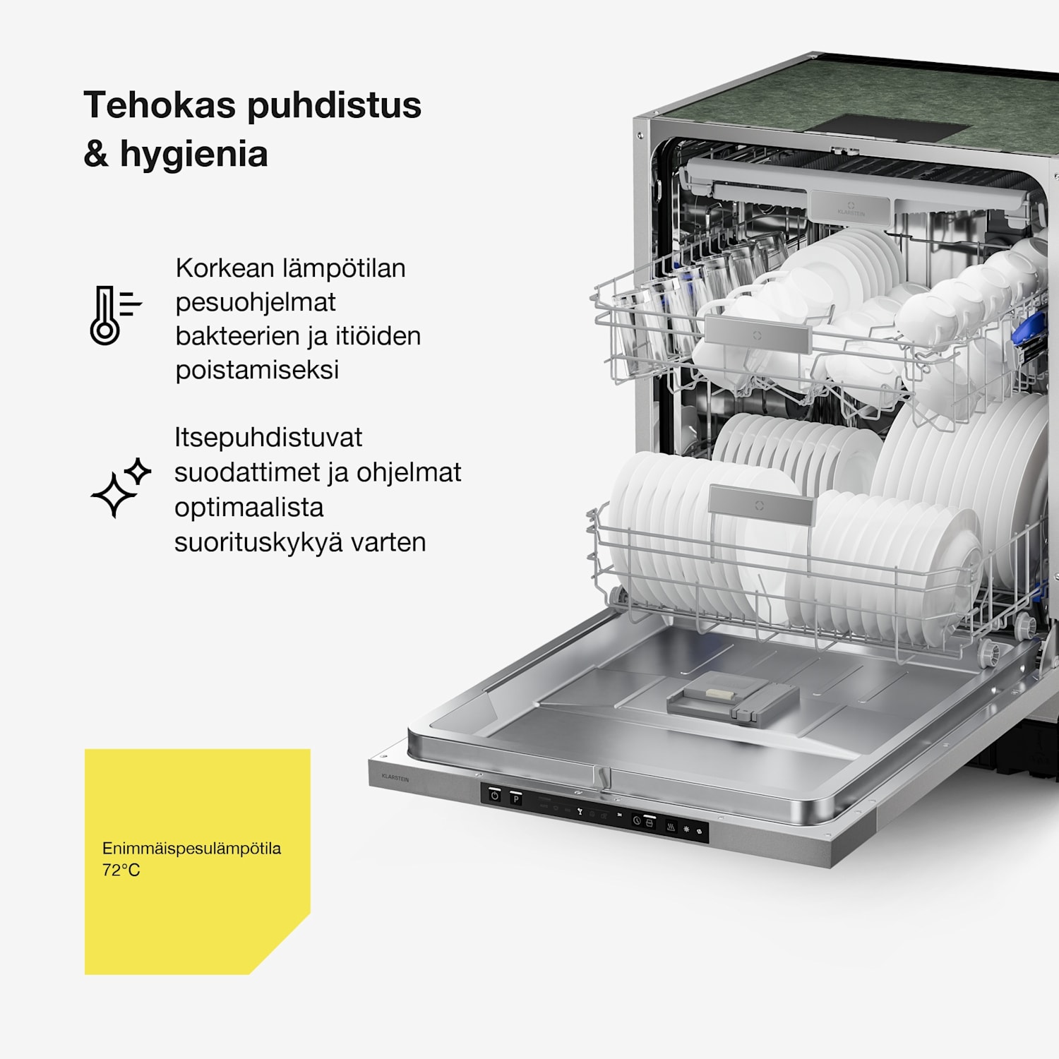 Velaire täysin integroitava astianpesukone | Minimalistinen, tehokas | EEC A | 60 cm Täysin integroitu | 60 cm