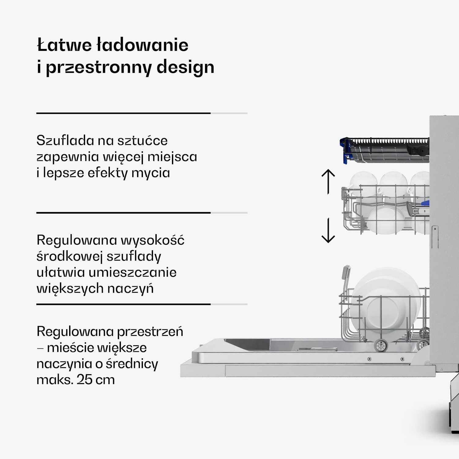 W pełni zintegrowana zmywarka Velaire | Minimalistyczna, Wydajna | EEC A | 60 cm W pełni zintegrowany | 60 cm