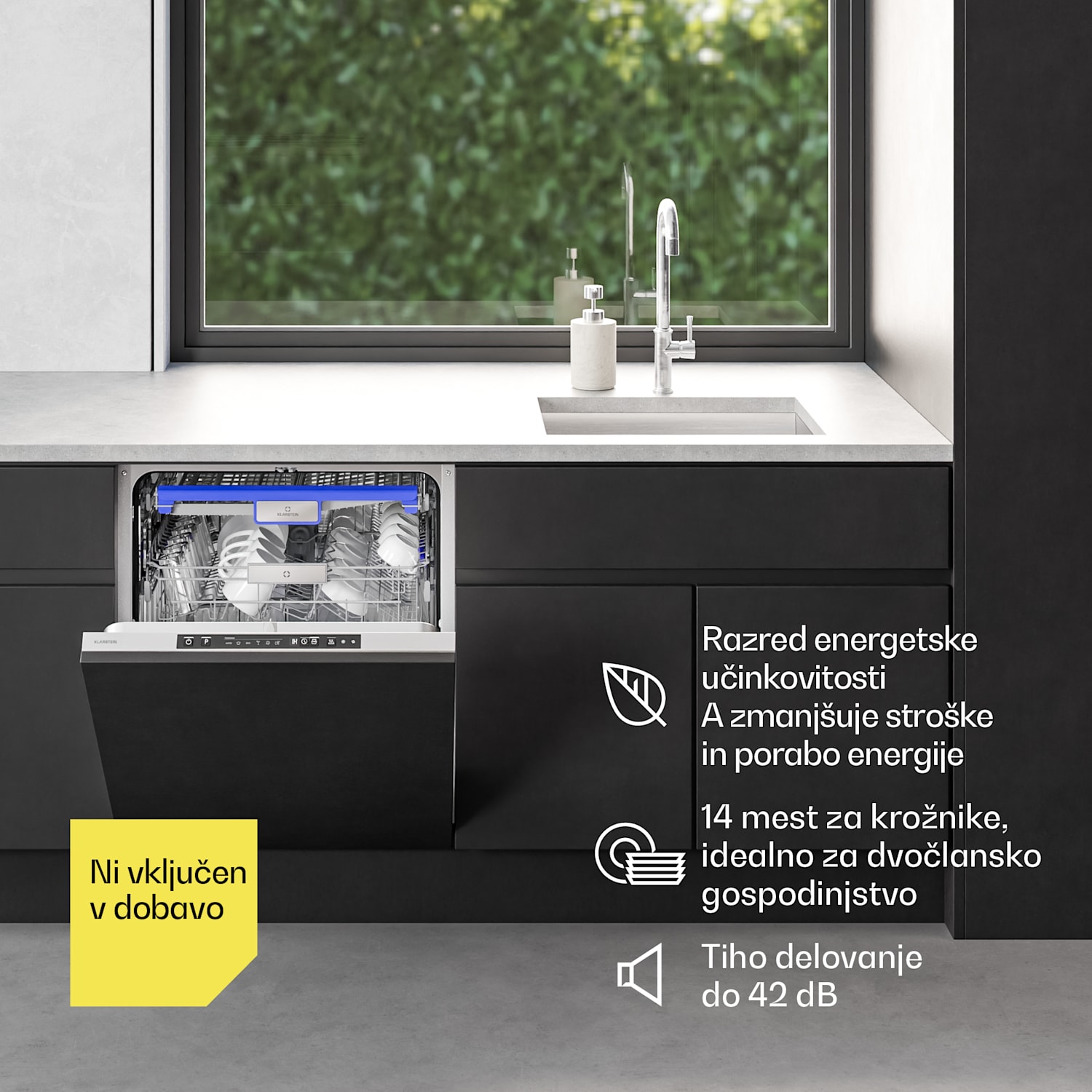 Velaire polno intergrirani pomivalni stroj | Minimalističen, kompakten, učinkovit | EEC A | 60 cm Popolnoma integriran | 60 cm