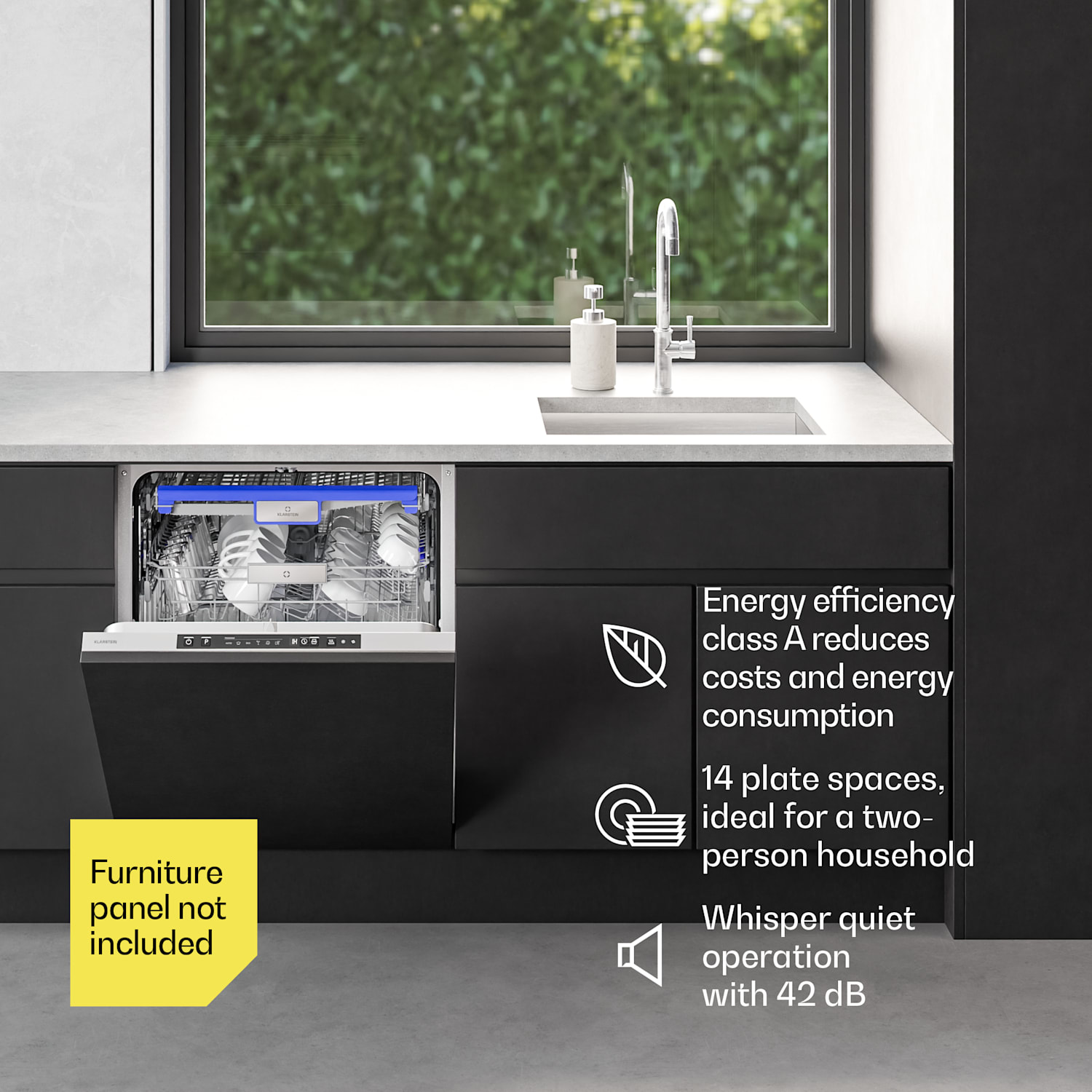 Velaire Täysin integroitava astianpesukone | Minimalistinen, tehokas | Energiatehokkuusluokka A | 60 cm Täysin integroitu | 60 cm