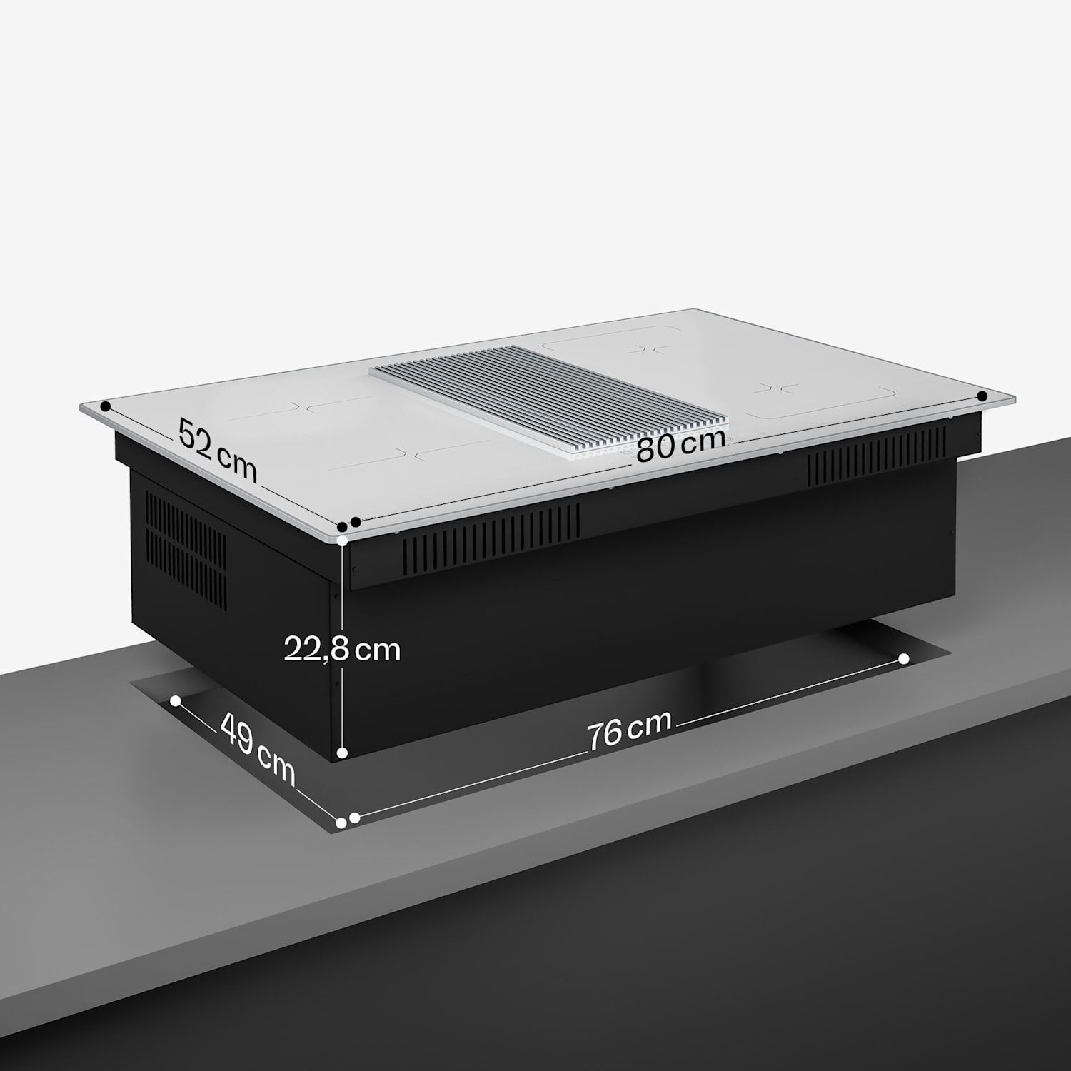Velaire induktiokeittotaso liesituulettimella | 4 keittoaluetta | 8400 W | 80 cm 