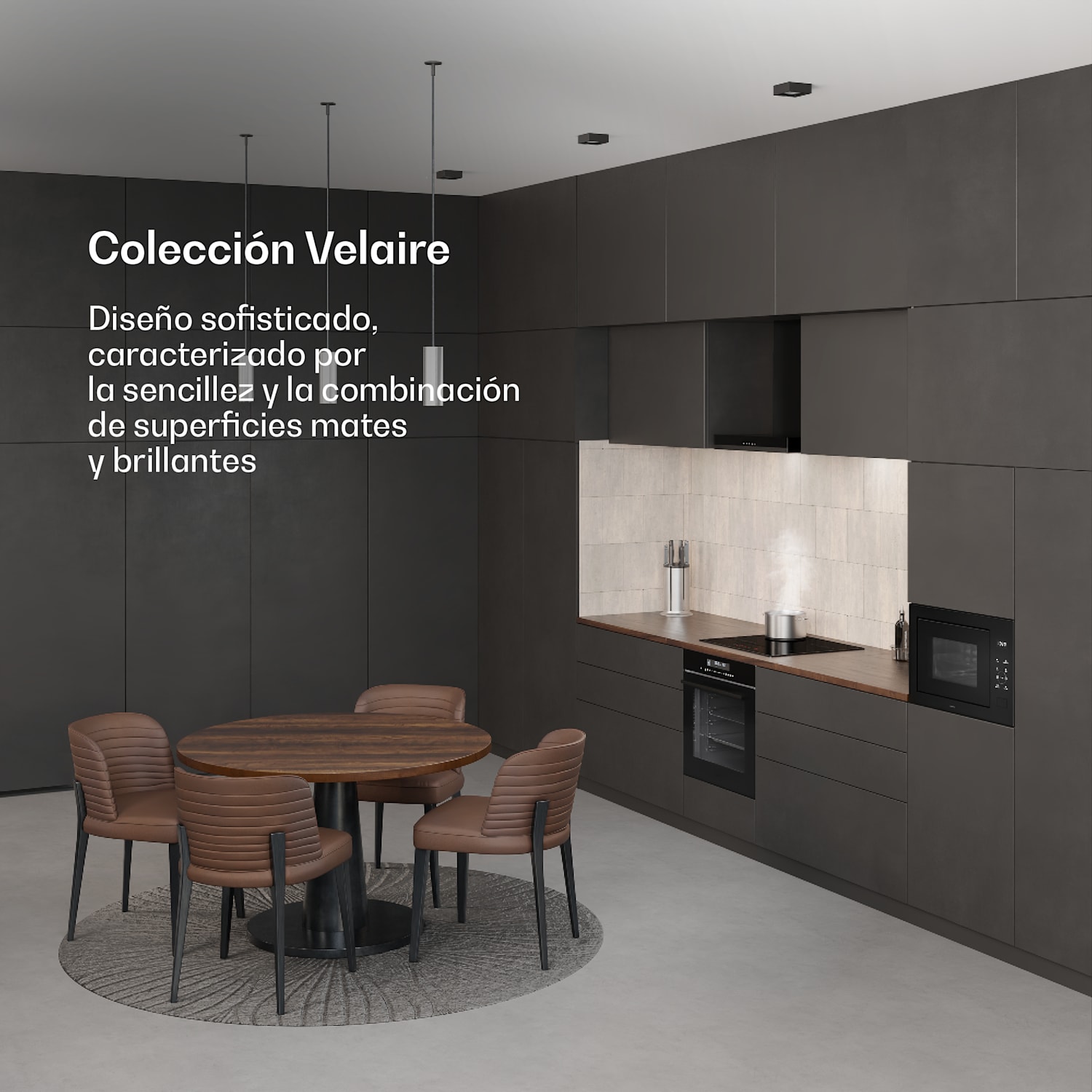 Velaire microondas empotrable con grill | 1200 W grill | 850 W microondas | 60 cm Negro