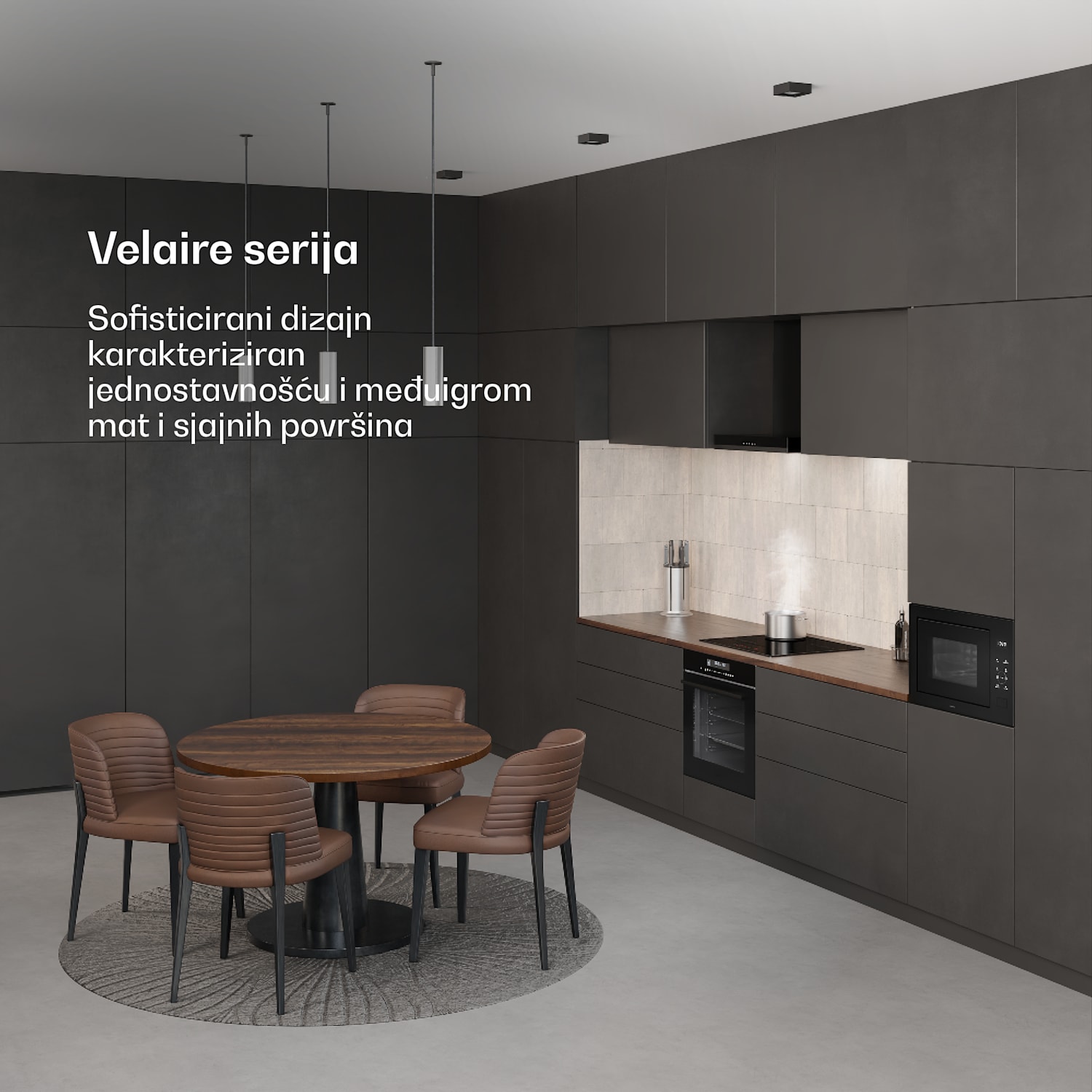 Ugradbena mikrovalna pećnica Velaire s roštiljem | Roštilj 1200 W | Mikrovalna pećnica 850 W | 60 cm Crna