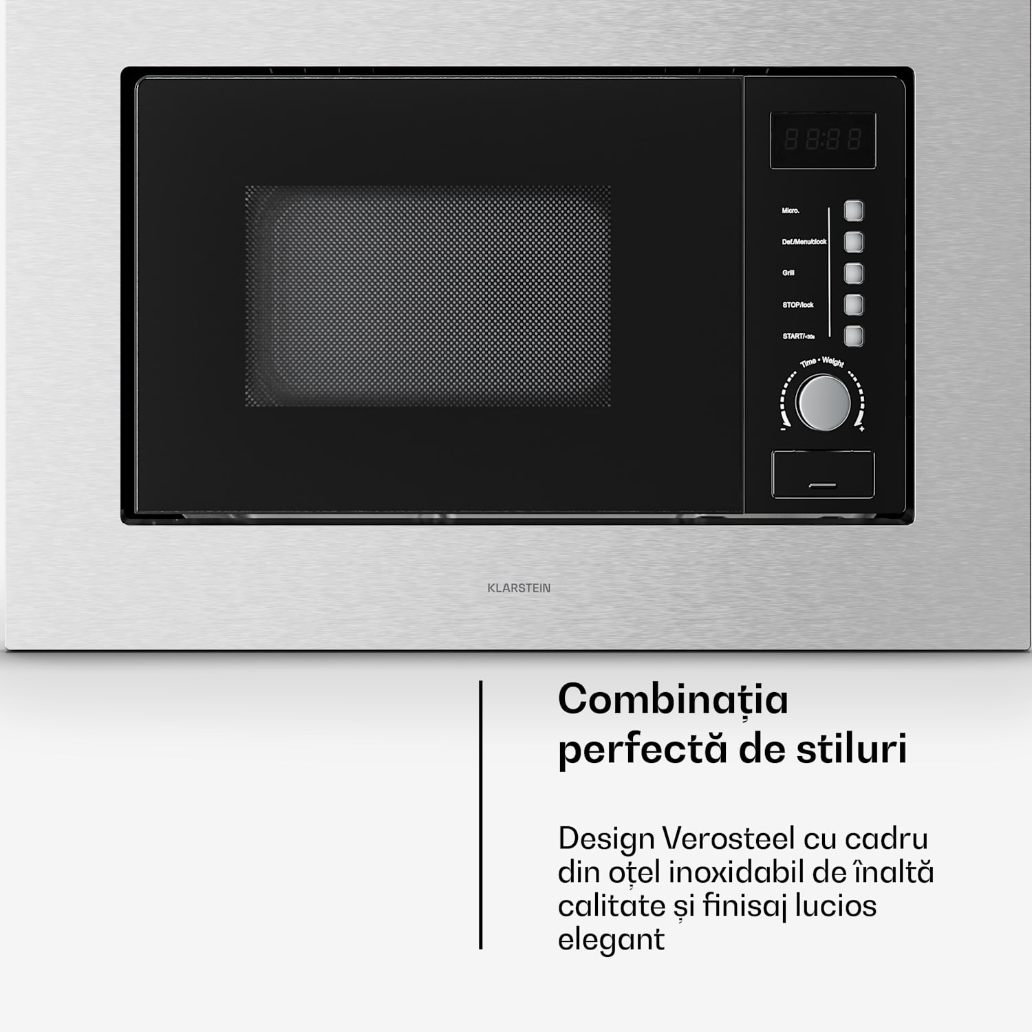 Verosteel cuptor cu microunde încorporat cu grill | 800 W grill | 700 W cuptor cu microunde | 60 cm Oțel inoxidabil