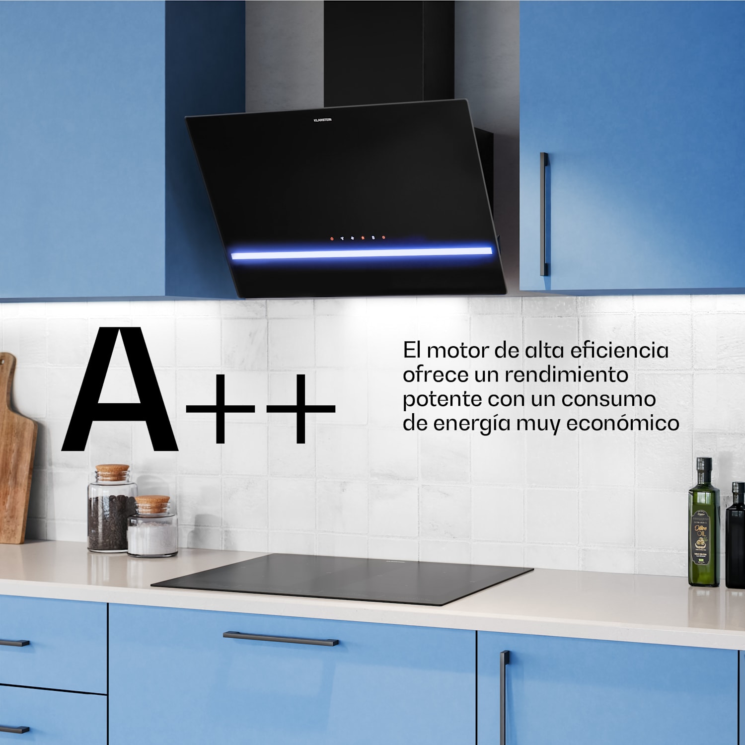 Campana extractora Illuminosa sin tapa | Modo extracción y recirculación | Minimalista | 818 m³/h | 60 cm 60 cm