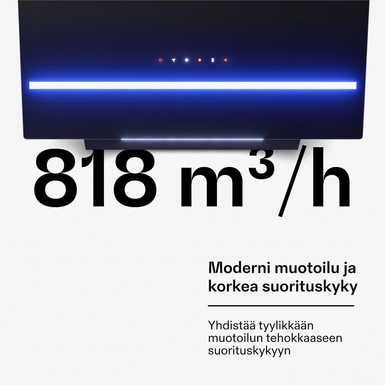 Illuminosa seinäkupu | Poisto- ja kiertotilassa | Minimalistinen | 818 m³/h | 60 cm 60 cm