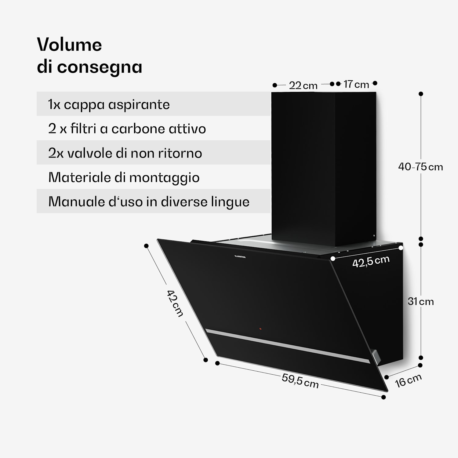 Illuminosa cappa a isola | modalità a ricircolo d'aria e a scarico | minimalista | 818 m³/h | 60 cm 60 cm