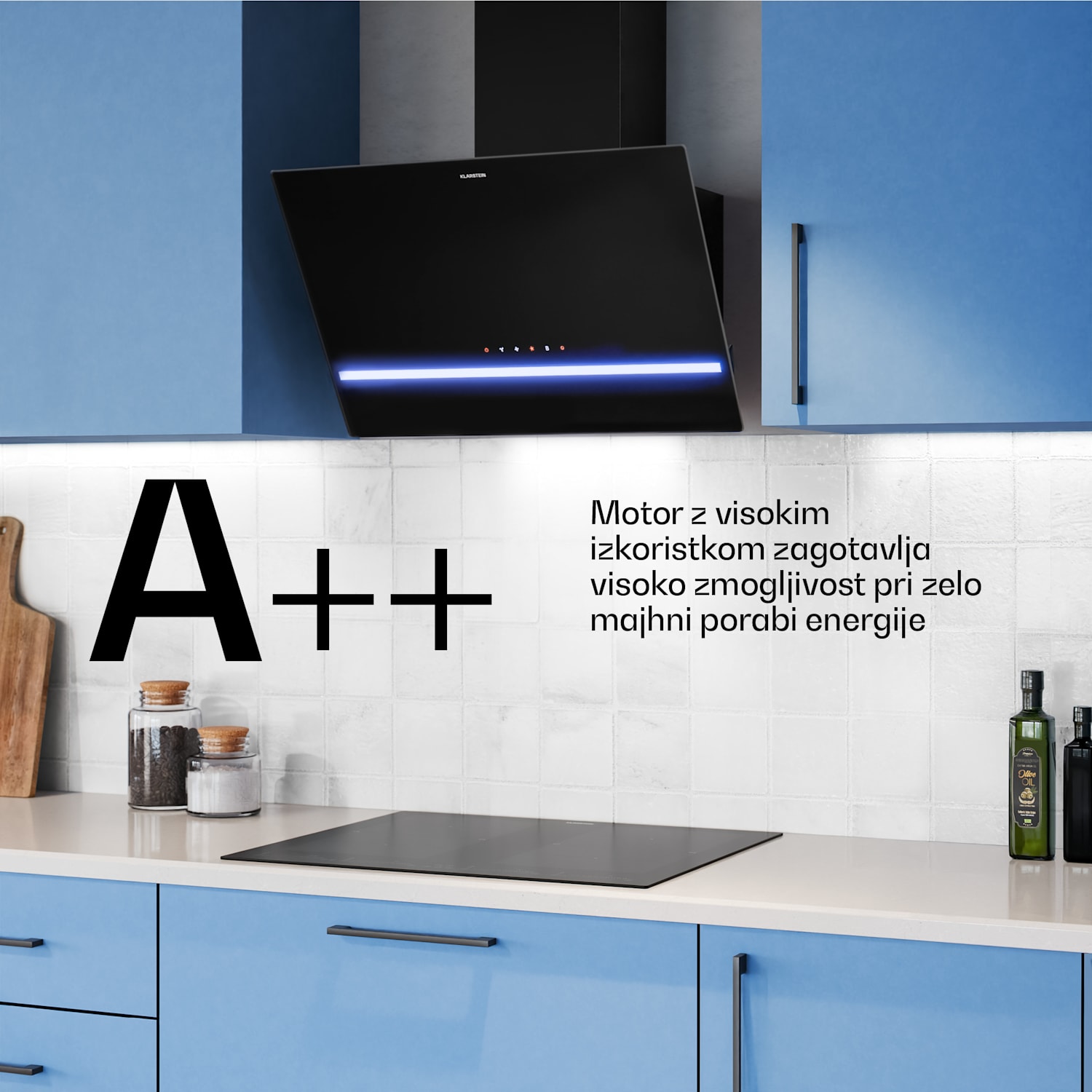 Illuminosa poševna kuhinjska napa | Način odsesavanja in recirkulacije | Minimalistična | 818 m³/h | 60 cm 60 cm