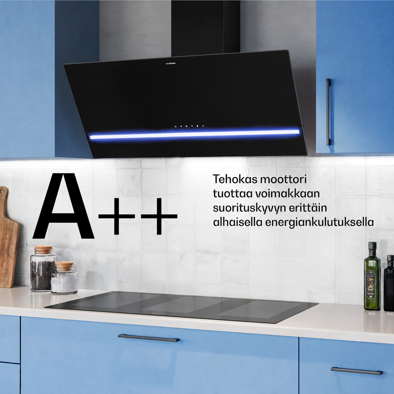 Illuminosa seinäkupu | Poisto- ja kiertoilmatoiminto | Minimalistinen | 818 m³/h | 90 cm 90 cm