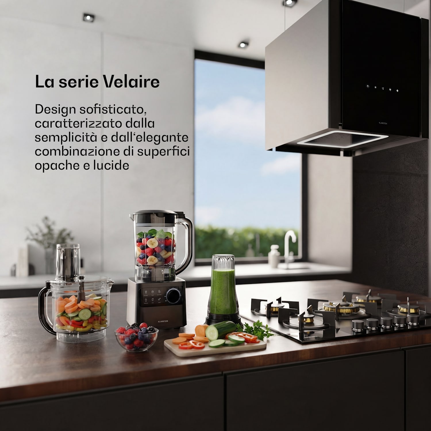 Velaire - Robot da cucina con frullatore, impastare, montare & spremere, 1200 W, robot da cucina da 2 l/frullatore da 1,75 l 
