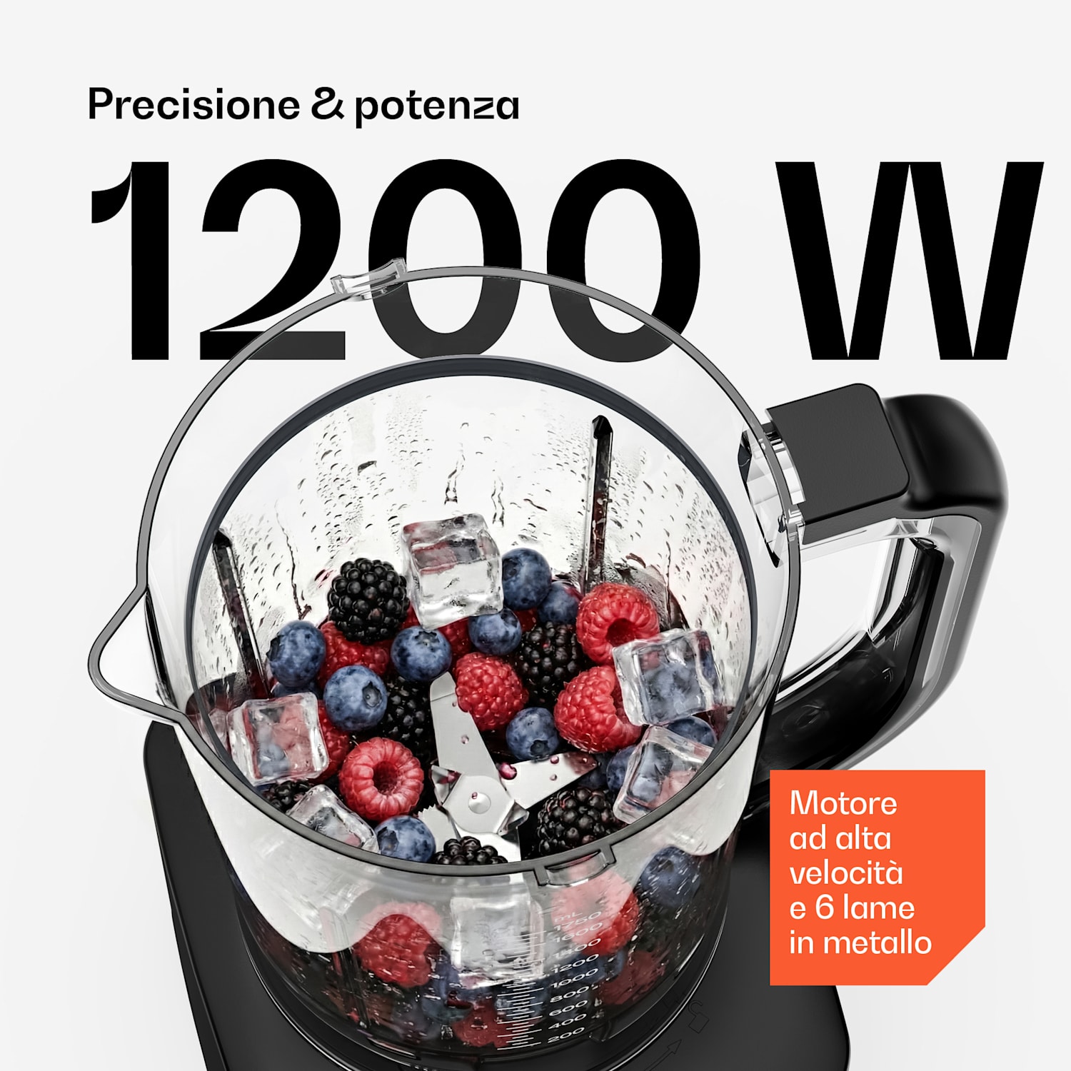 Velaire - Robot da cucina con frullatore, impastare, montare & spremere, 1200 W, robot da cucina da 2 l/frullatore da 1,75 l 