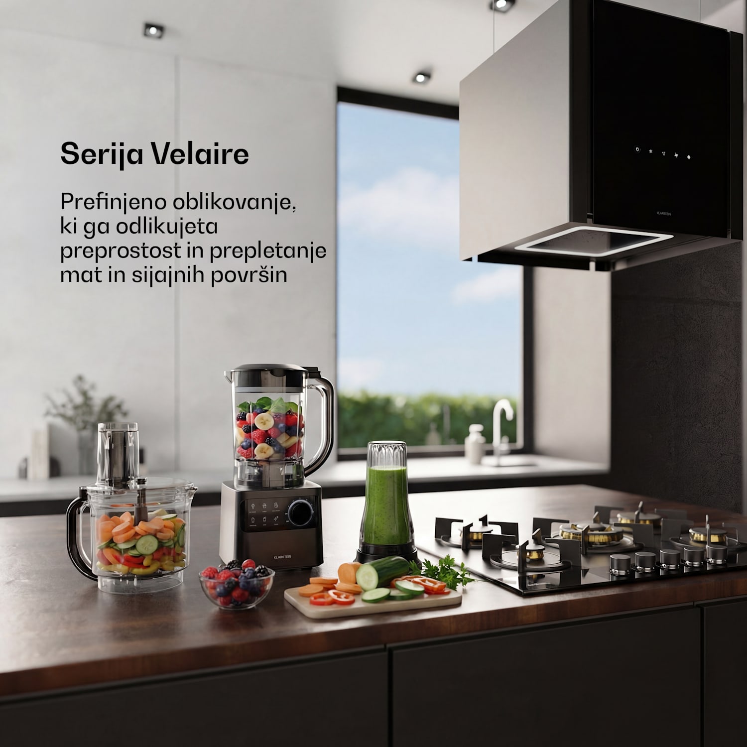 Velaire kuhinjski robot z mešalnikom za gnetenje, stepanje in sočenje 1200 W 2 l kuhinjski robot/mešalnik 1,75 l 