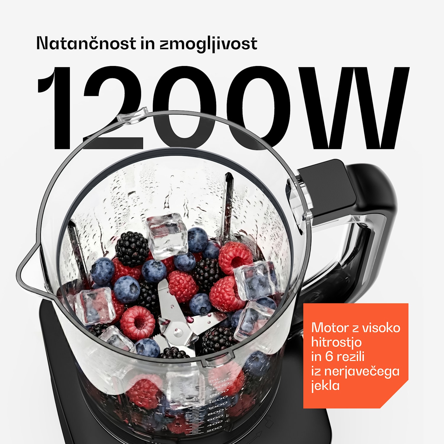 Velaire kuhinjski robot z mešalnikom za gnetenje, stepanje in sočenje 1200 W 2 l kuhinjski robot/mešalnik 1,75 l 