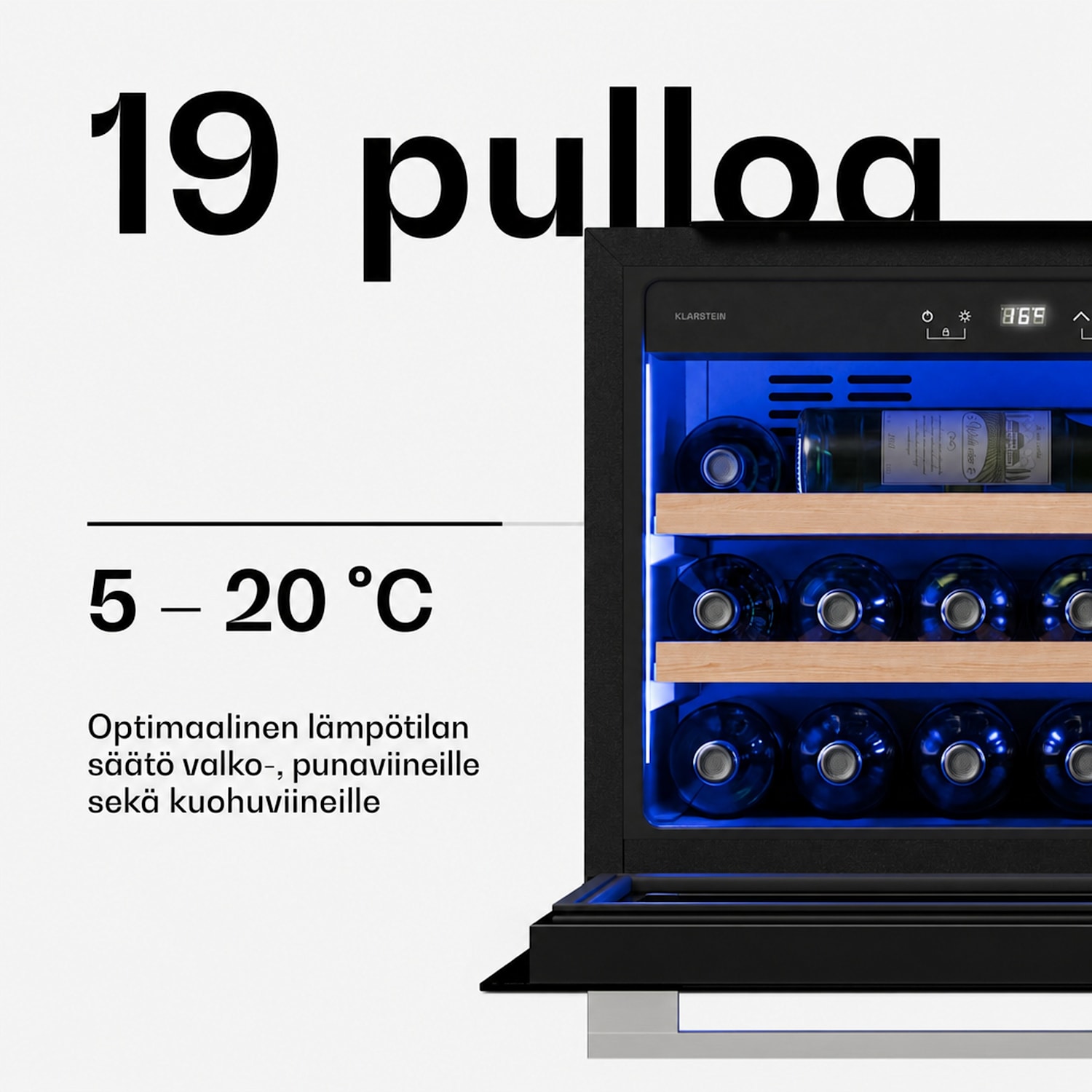 Illuminosa upotettava viinikaappi | Moderni | UV-suoja | 61 litraa | 19 pulloa | 60 cm 19 pulloa