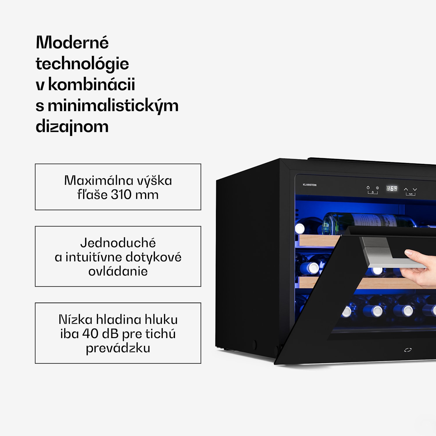 Illuminosa vstavaná chladnička na víno | Moderná | UV ochrana | 61 litrov | 19 fliaš | 60 cm 19 fliaš