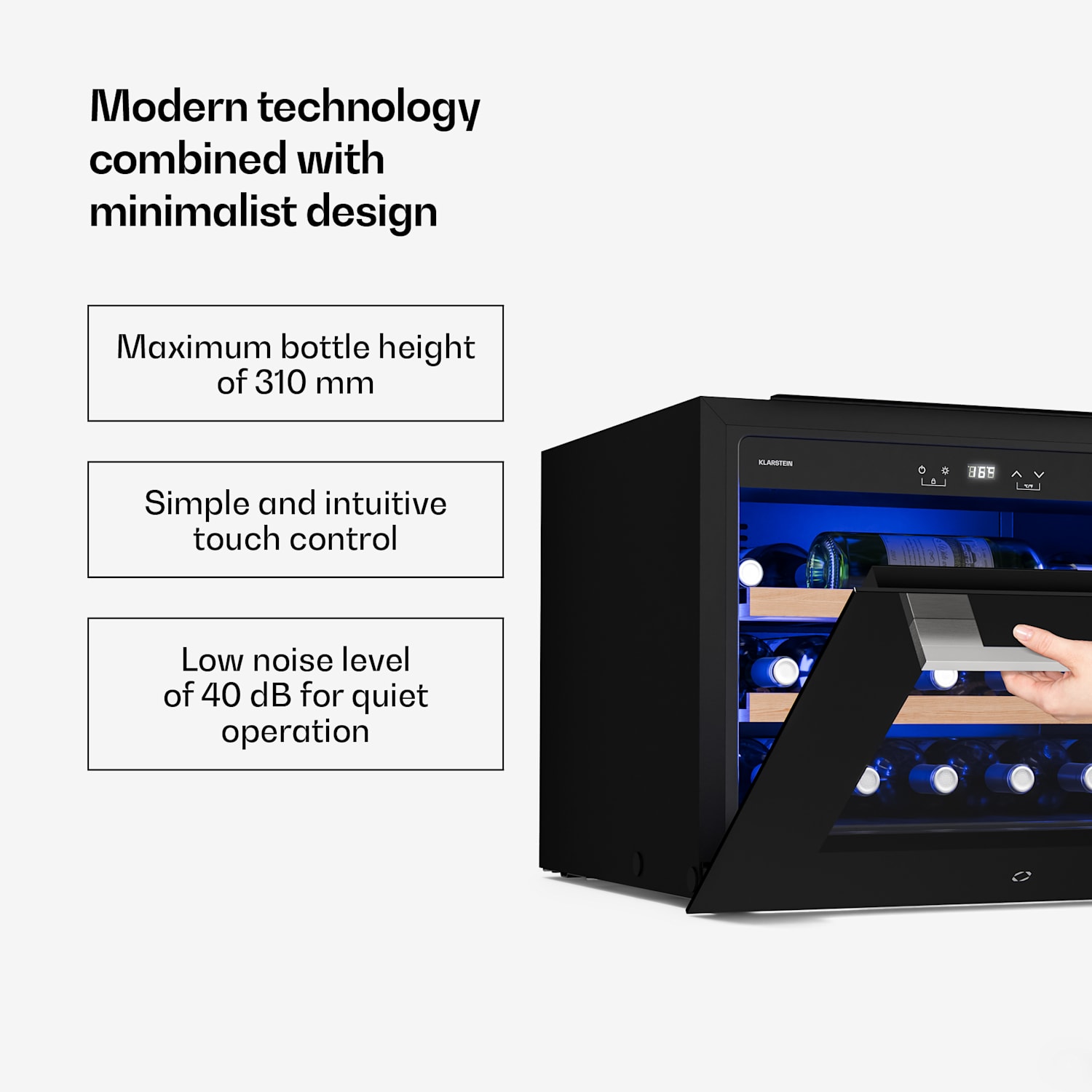 Illuminosa inbouw wijnkoelkast | modern | UV-bescherming | 61 liter | 19 flessen | 60 cm 19 flessen